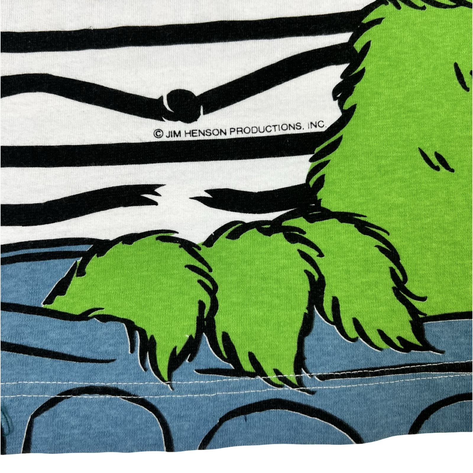 Vintage Jim Henson Productions Oscar the Grouch Striped Graphic T-Shirt