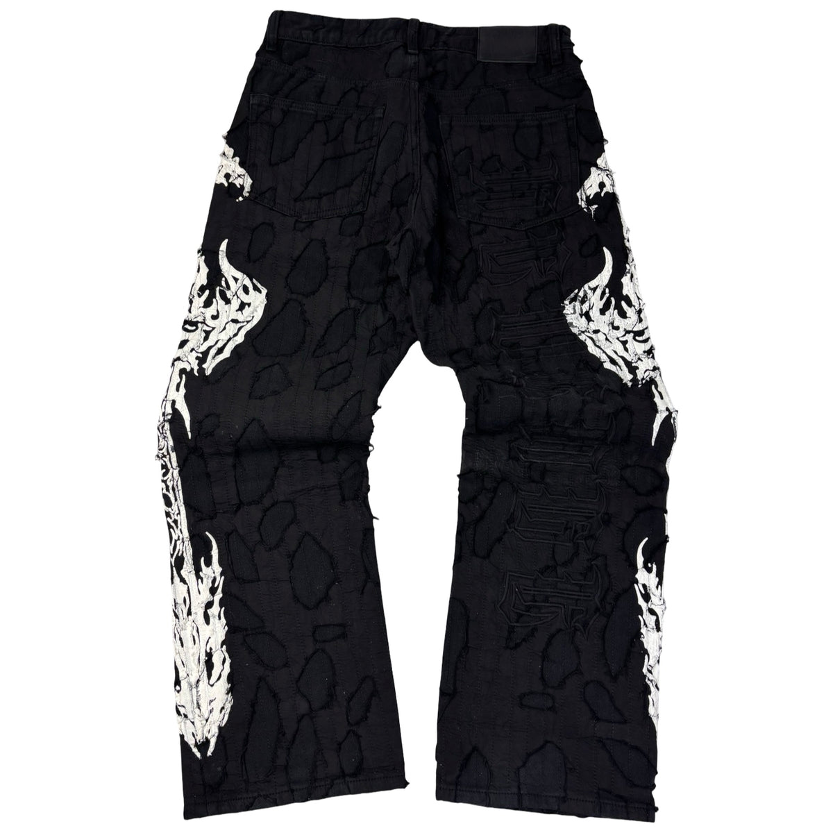 Revenge City Morgue Distressed Boro Flared Pant Black