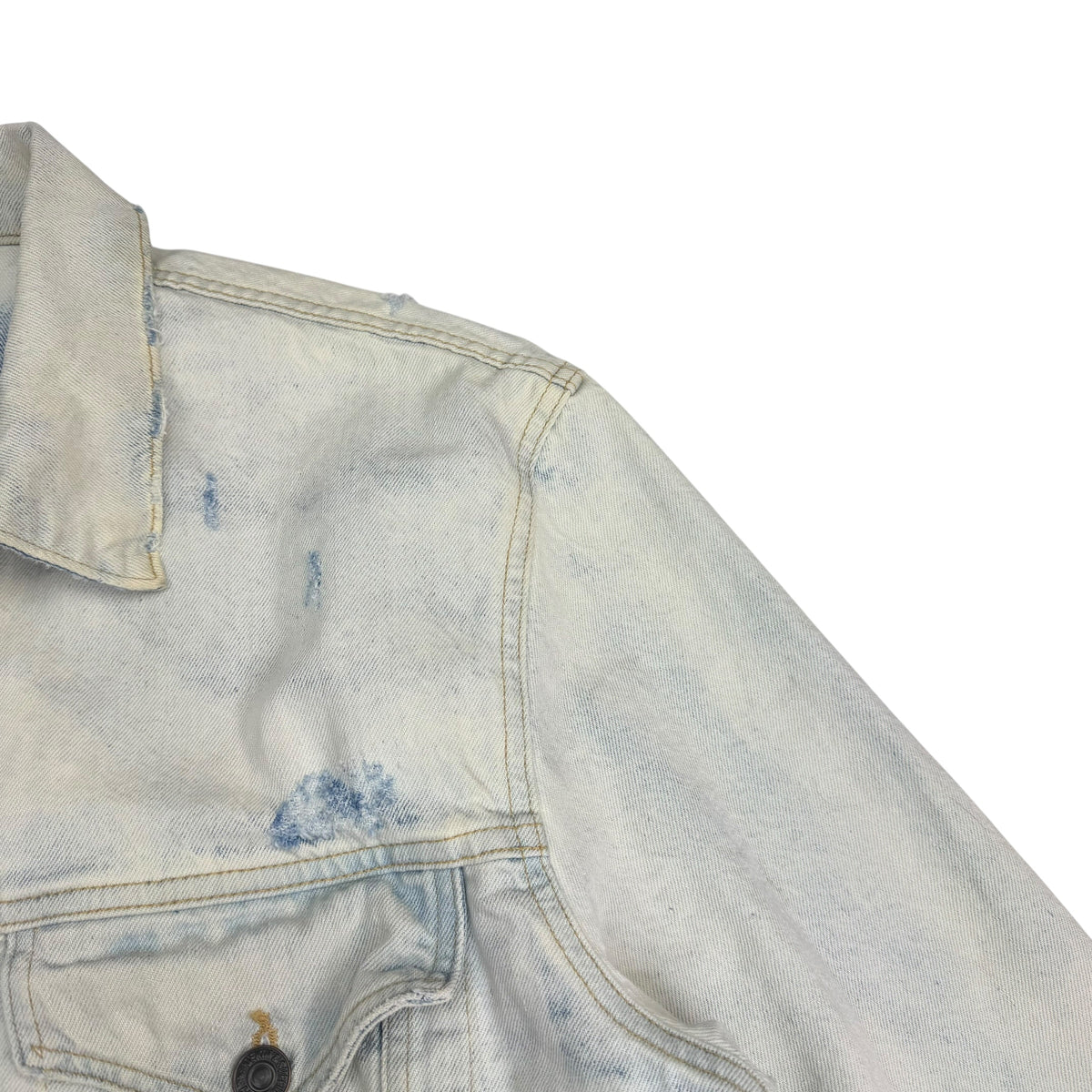 Denim & Supply Ralph Lauren Western Steer Head Bleach Wash Denim Jacket Blue