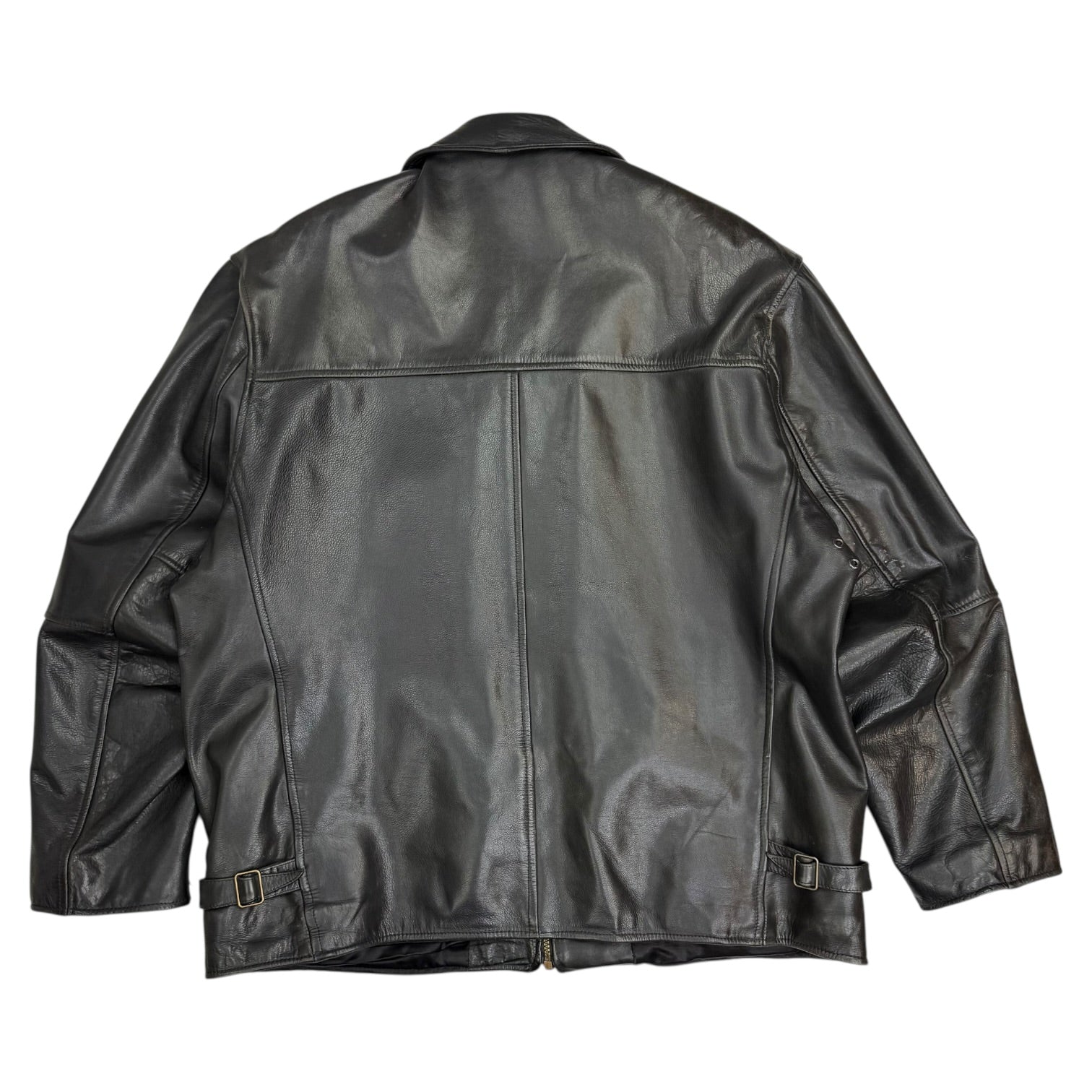 Vintage Retreat Outdoors Leather Jacket Black