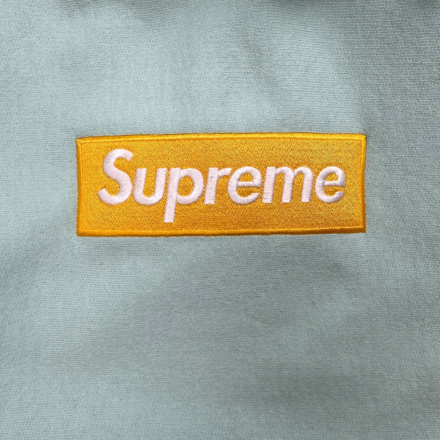 Supreme Box Logo Hoodie FW17 Ice Blue/ Yellow