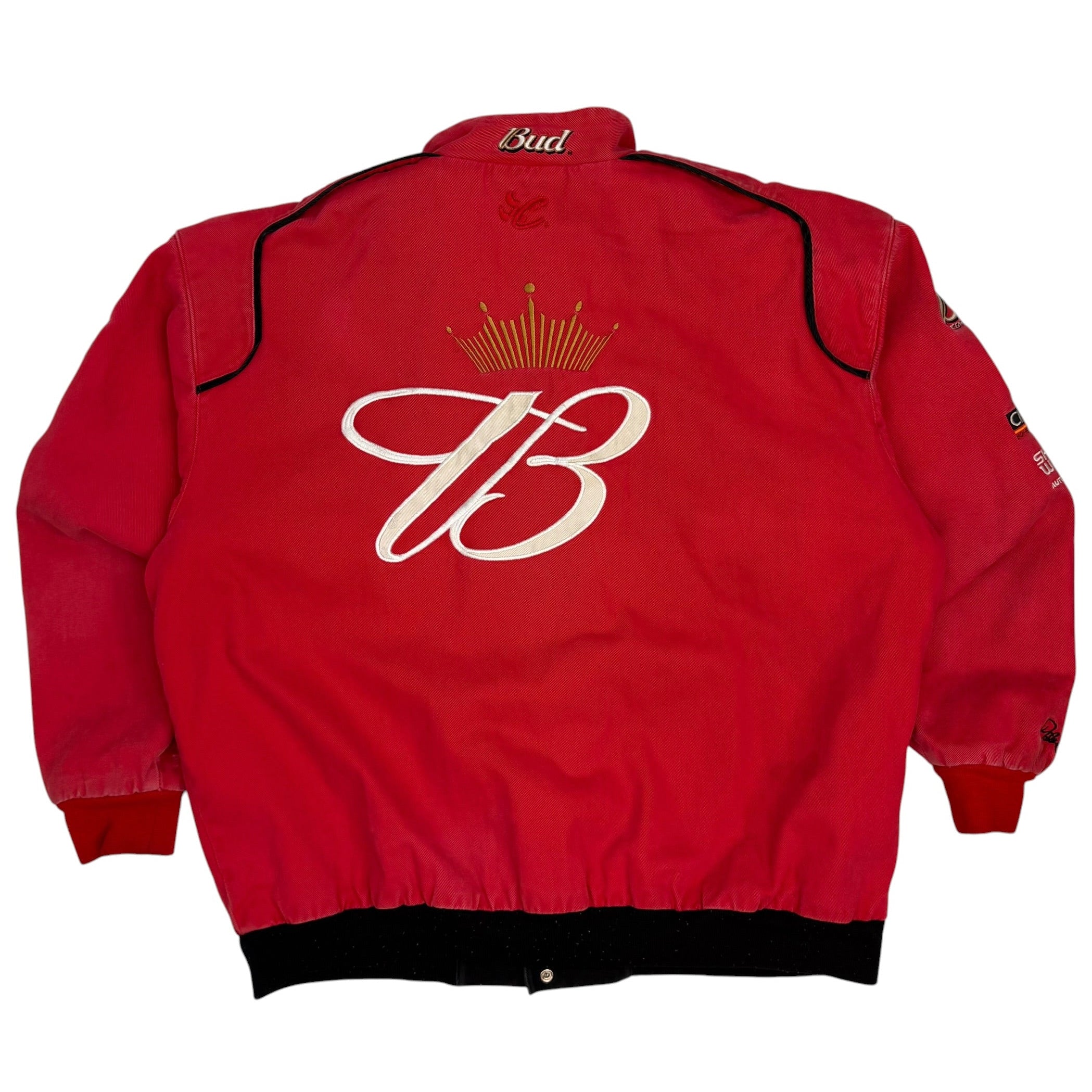 Vintage Chase Authentics Drivers Line Dale Earnhardt Jr Bud King Of Beers Racing Jacket Red