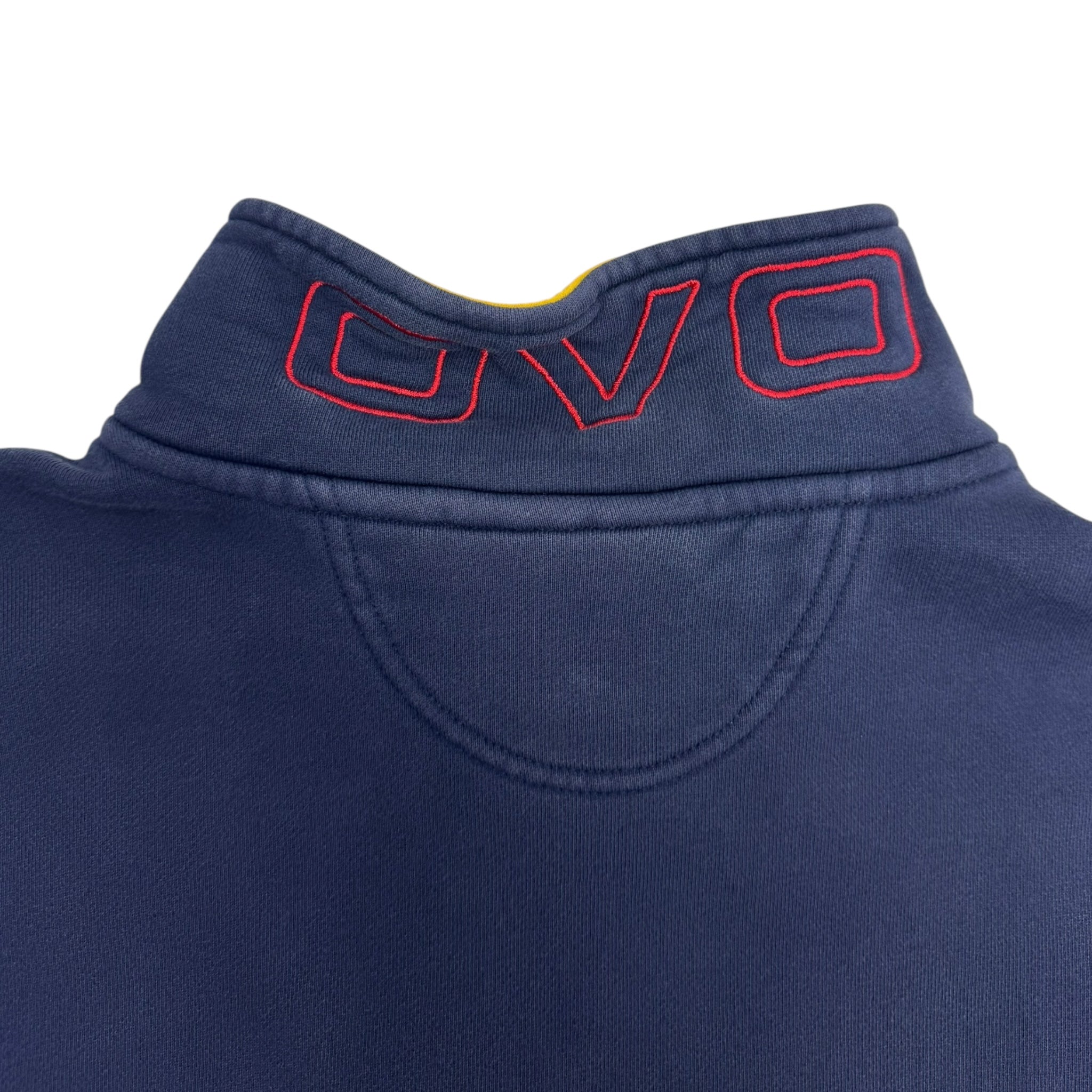 OVO Striped Quarter Zip Sweater Navy