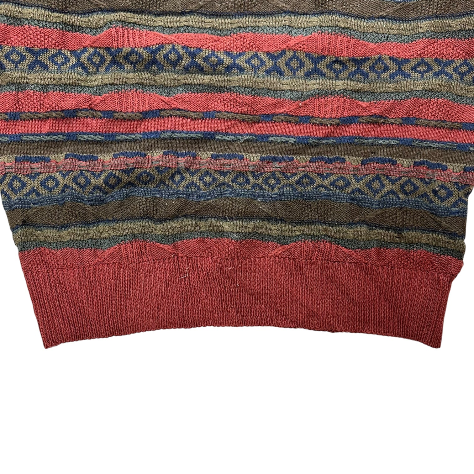 Vintage Knit Long Sleeve Polo Shirt