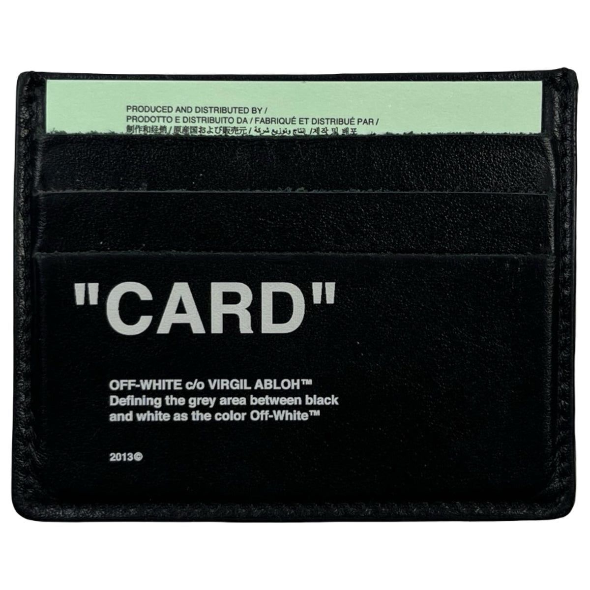 Off White Quote Card Holder "Card" Black/White