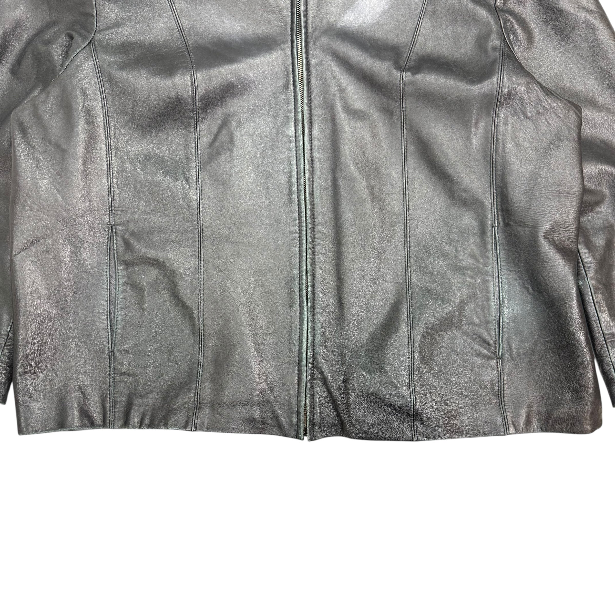 Vintage Leather Biker Jacket Black