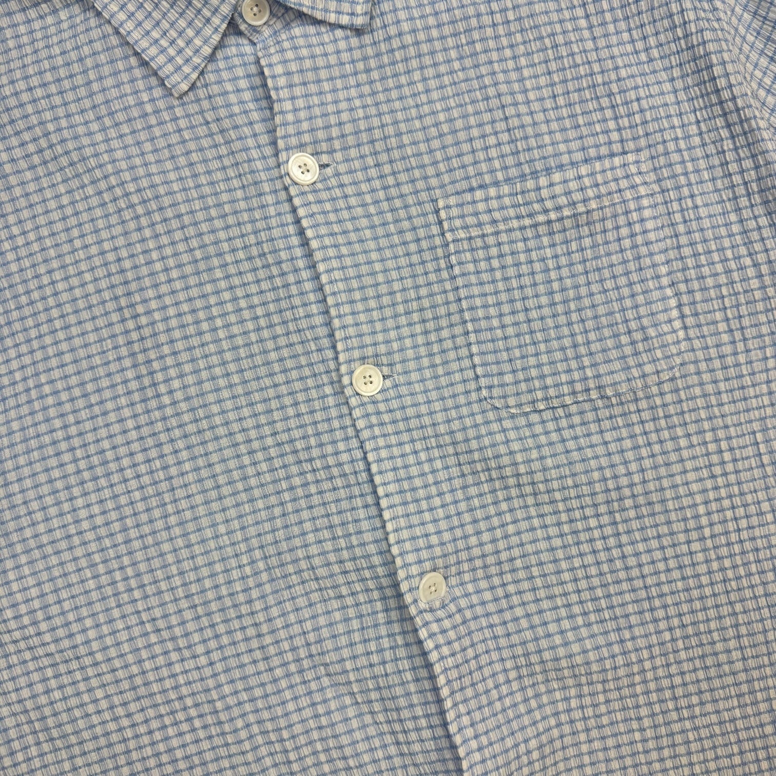 Stussy Flat Bottom Crinkled Shirt Blue/White