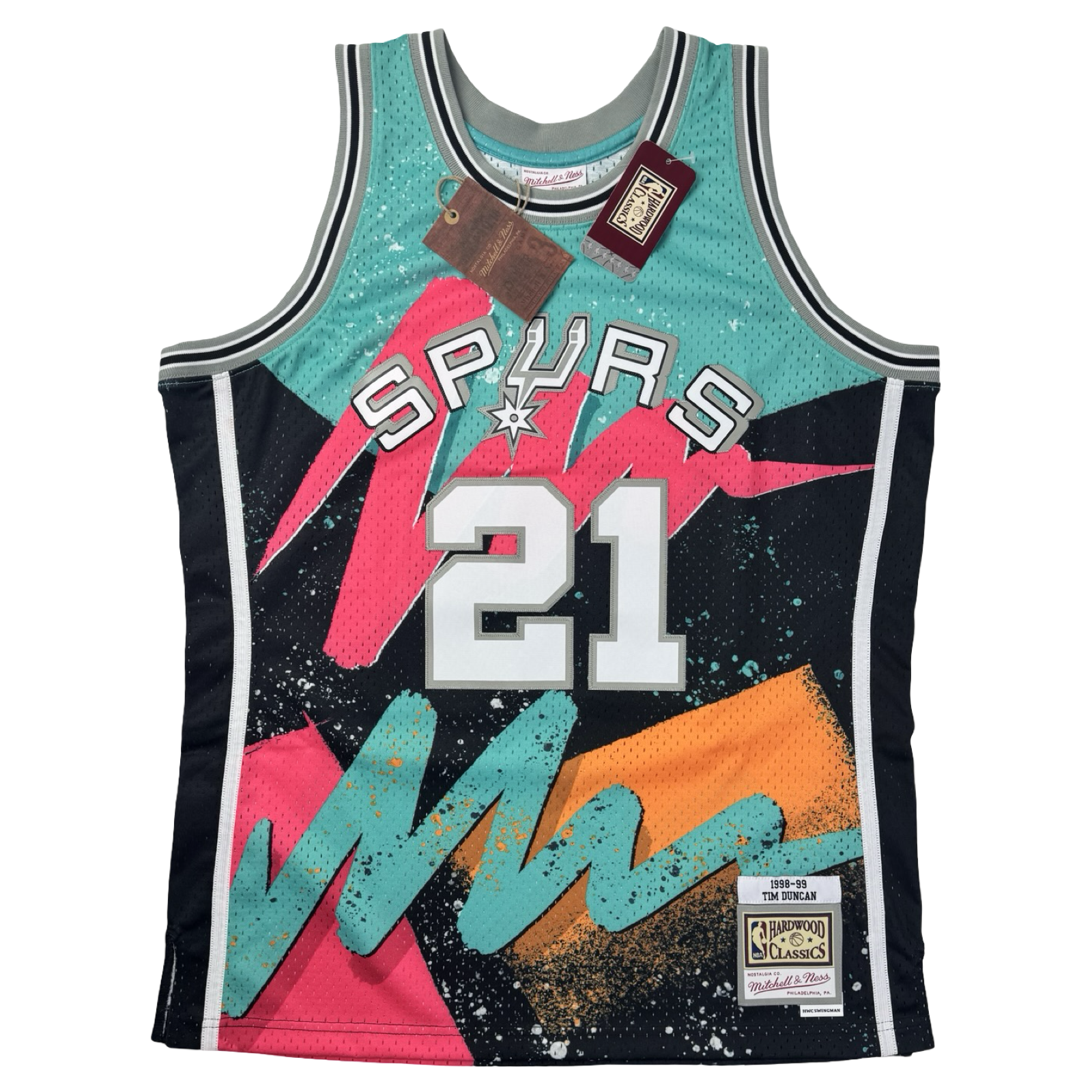 Mitchell & Ness Tim Duncan San Antonio Spurs 1998 Hyper Hoops Jersey