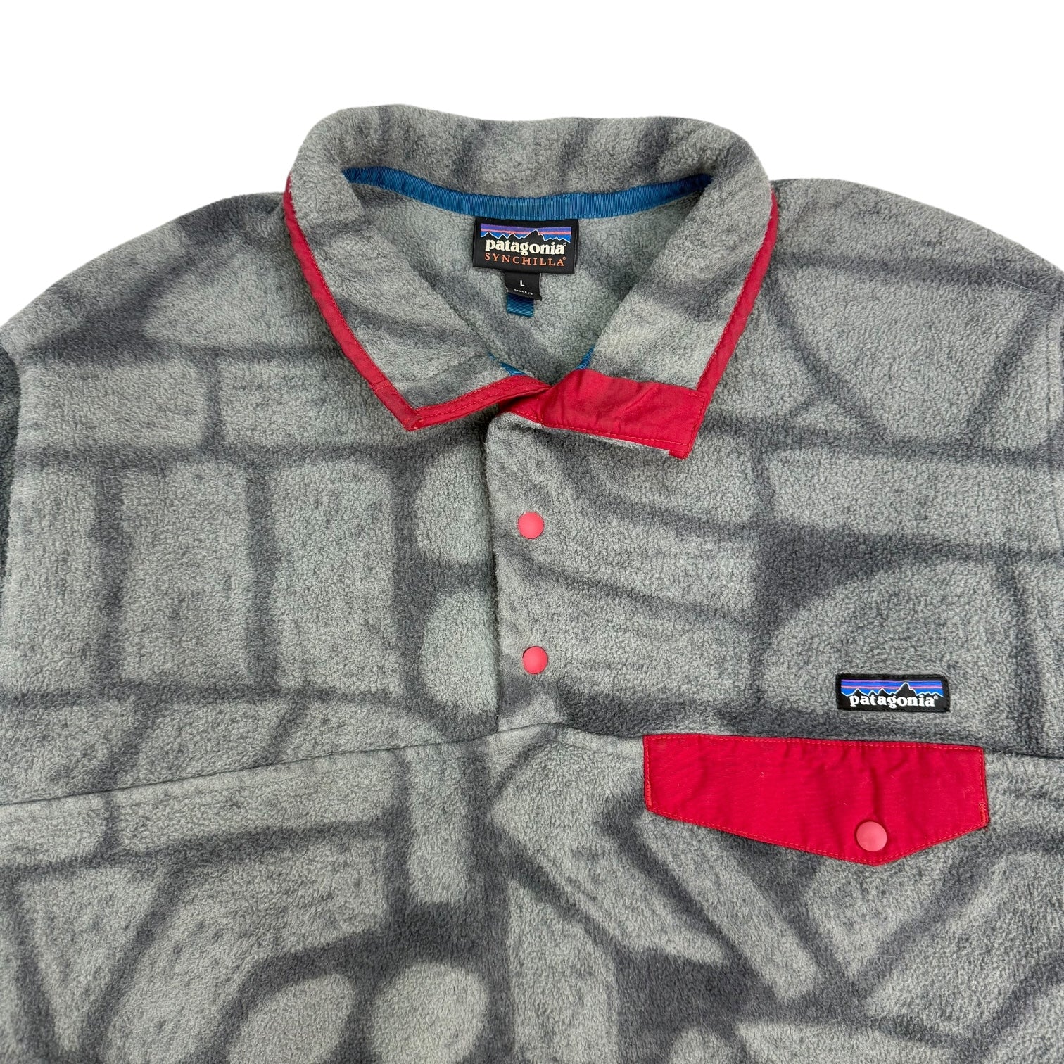 Vintage Patagonia Synchilla Snap-T Fleece Pullover Grey/Red