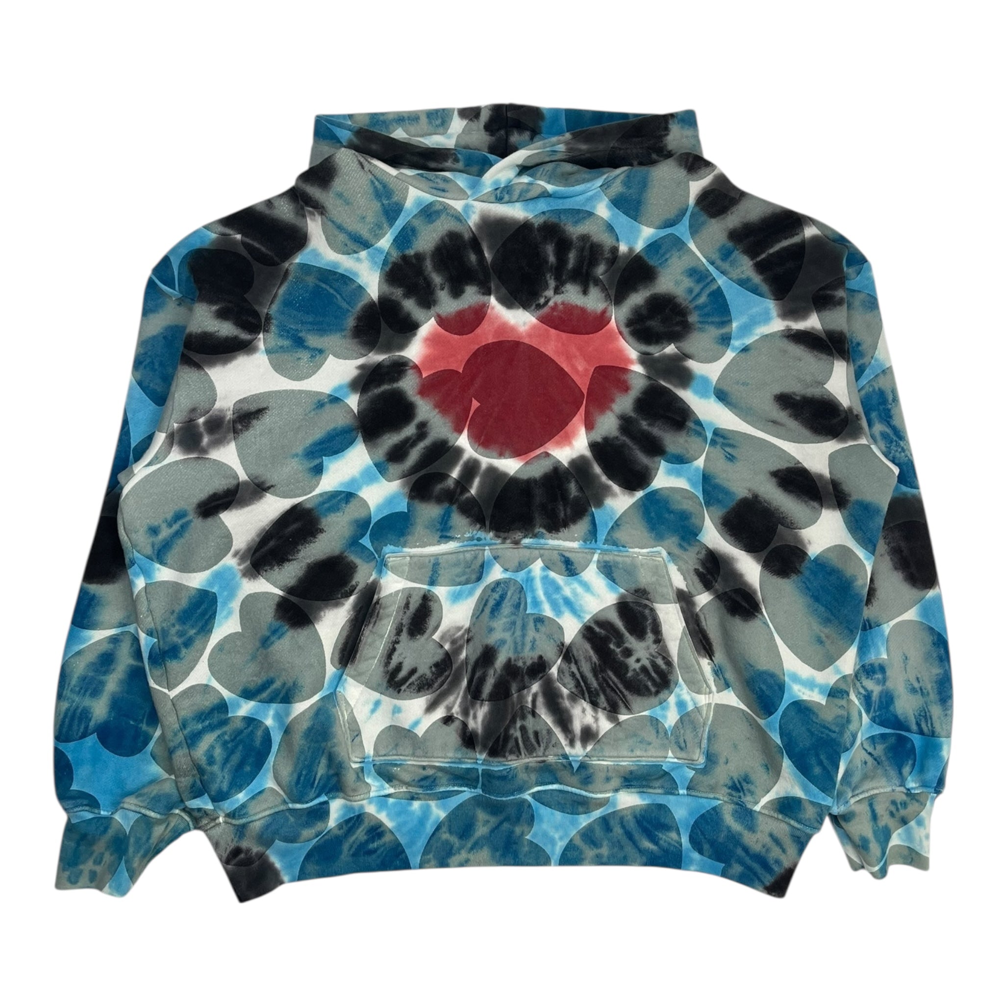 Amiri Heart Tie Dye Oversized Hooded Sweatshirt
