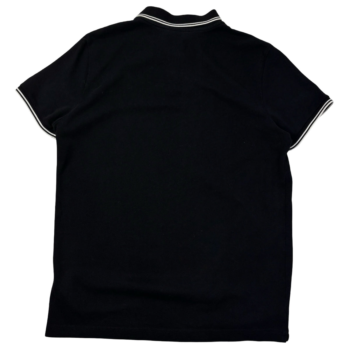 Moncler Tipped Cotton Pique Polo Black