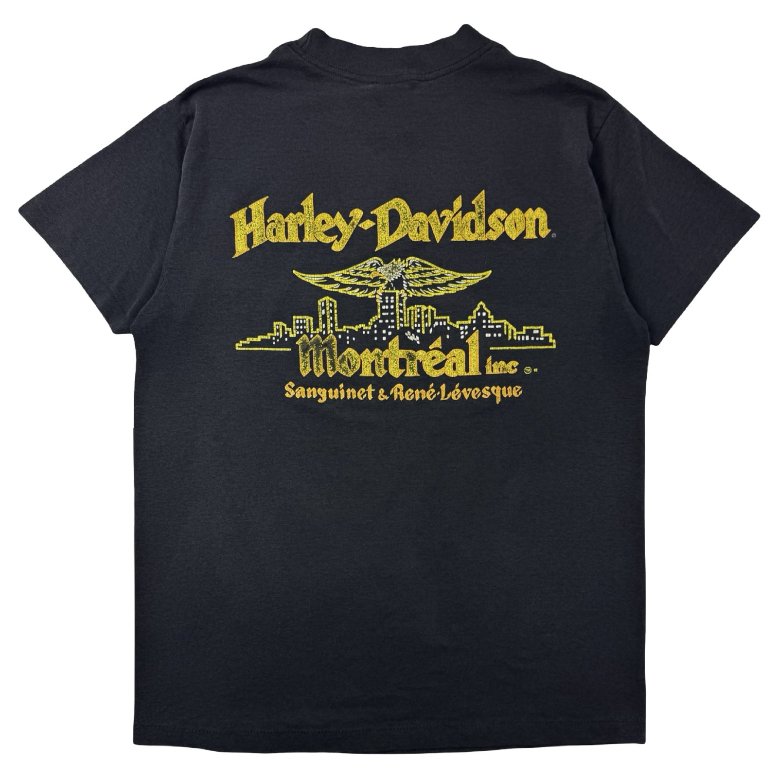 1991 Harley Davidson Montreal Skyline 3D Emblem T-Shirt