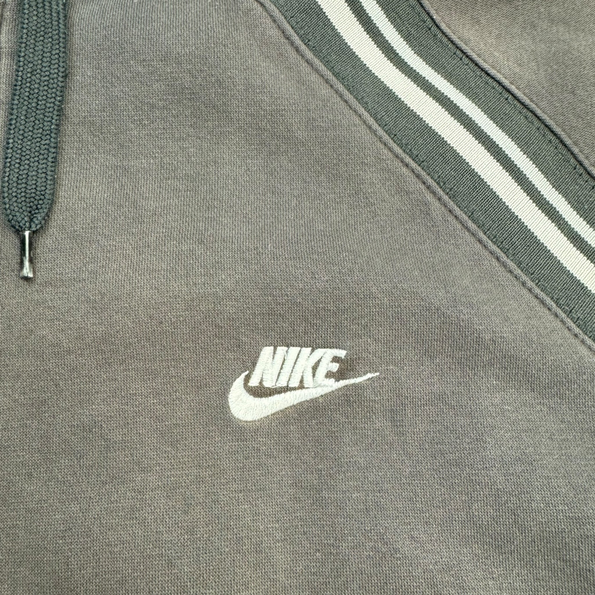 Vintage Y2K Nike Euro Zip Up Striped Hoodie