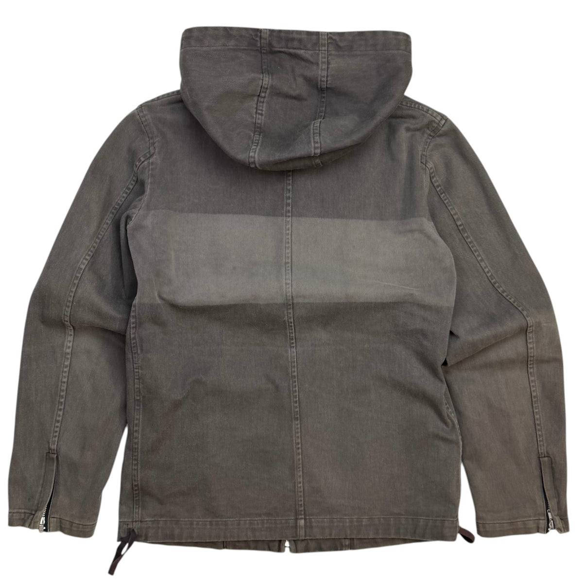Vintage AD2001 Comme Des Garçons Homme Denim Zip Up Hooded Jacket Brown