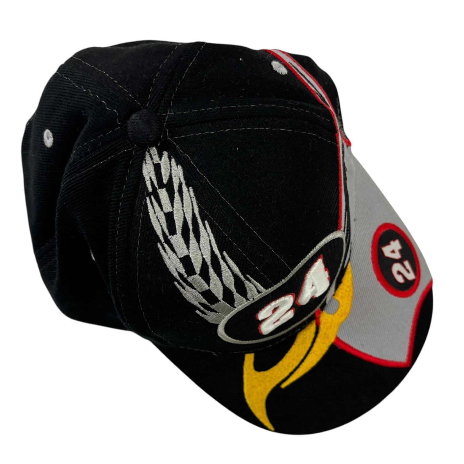 Vintage USA Racing #24 StrapBack Hat Black