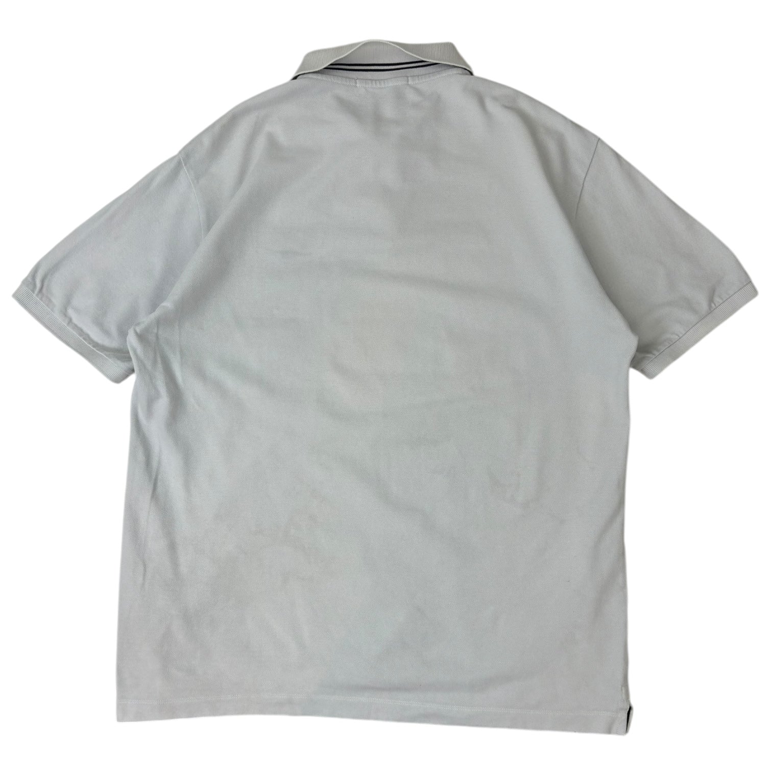 Stone Island Logo Appliqué Pique Polo T-Shirt White