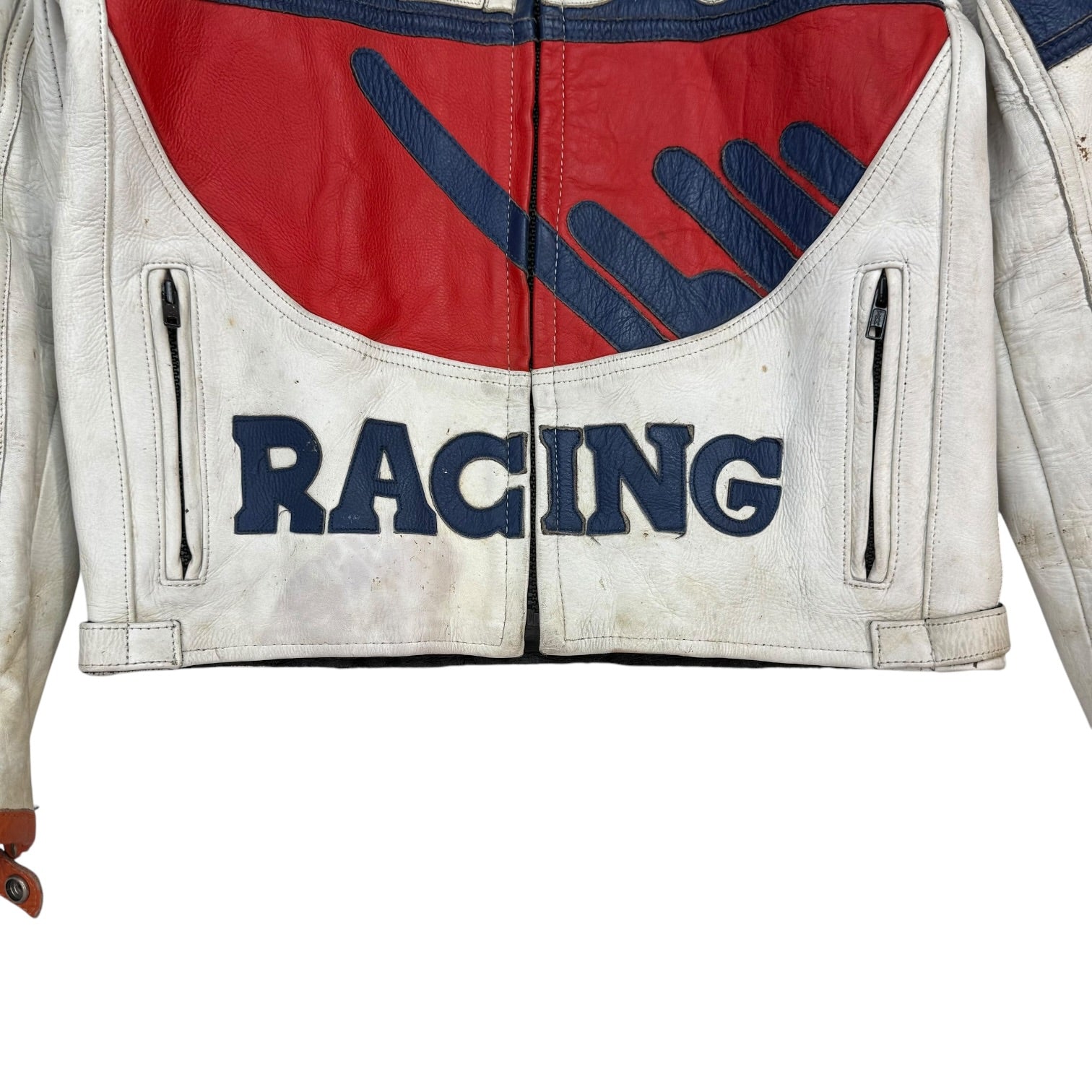 Vintage Repsol Leather Racing Jacket Orange/White