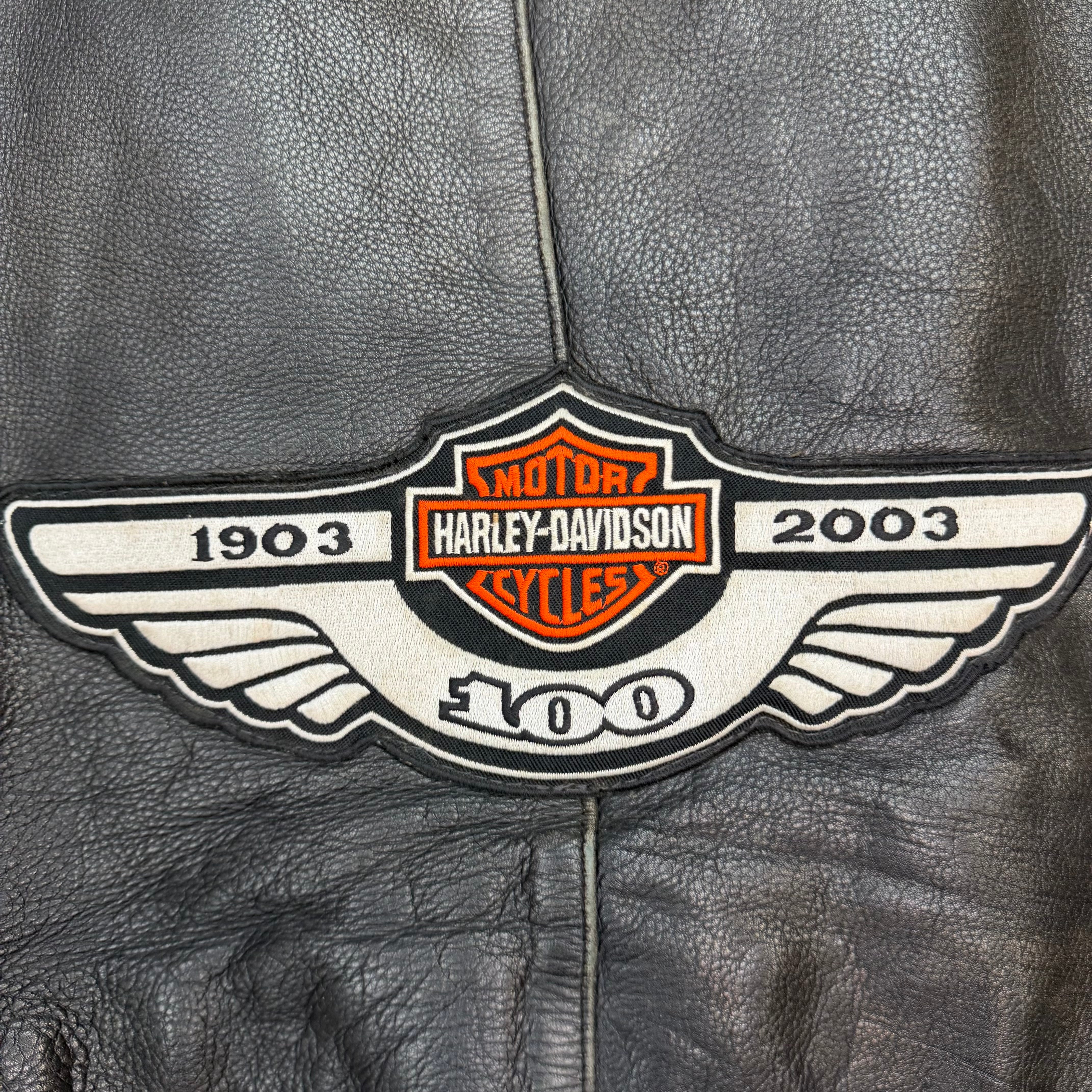 2003 Harley Davidson 100 Year Leather Racing Jacket Black