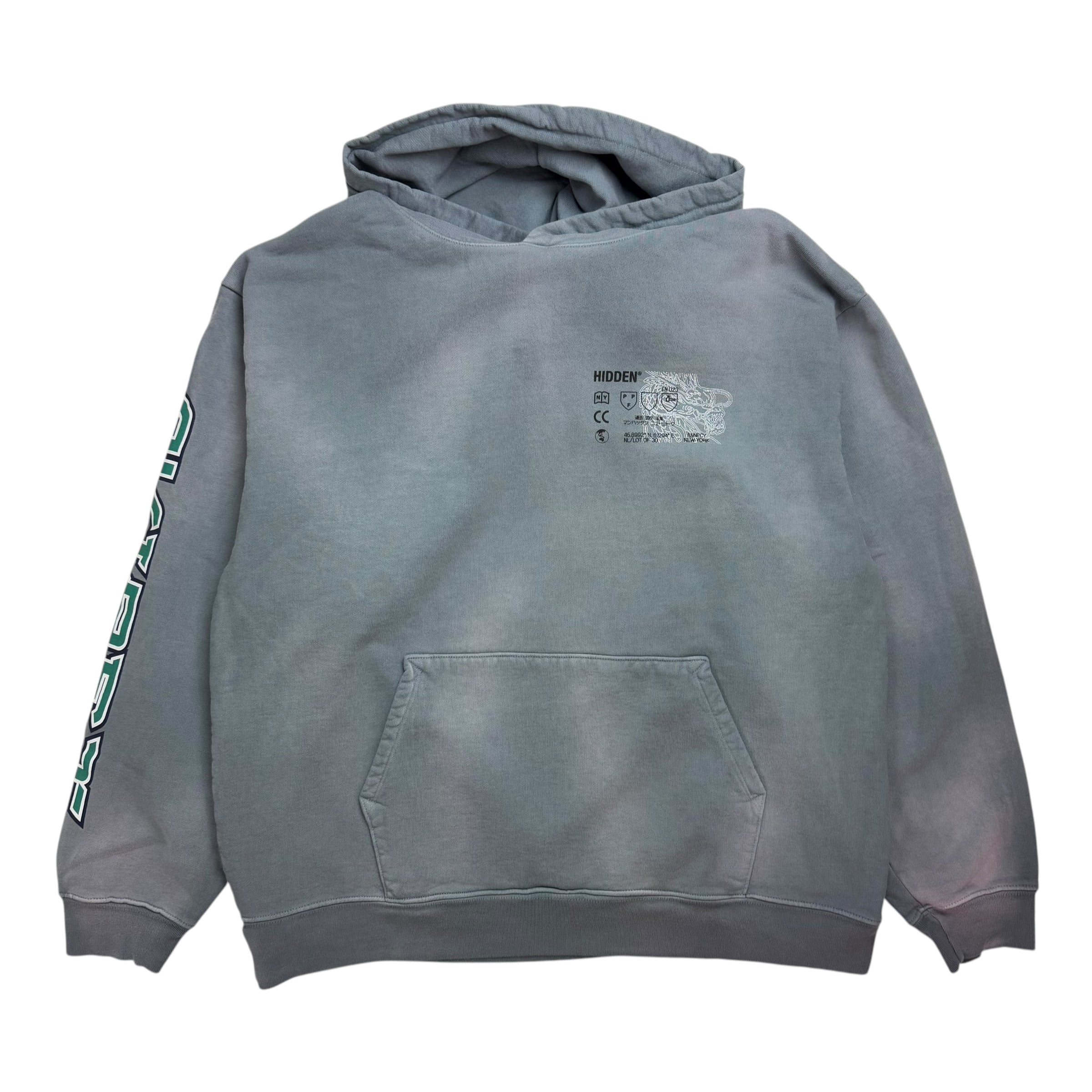 Hidden NY Avirex Worldwide Vintage Wash Hoodie Graphite