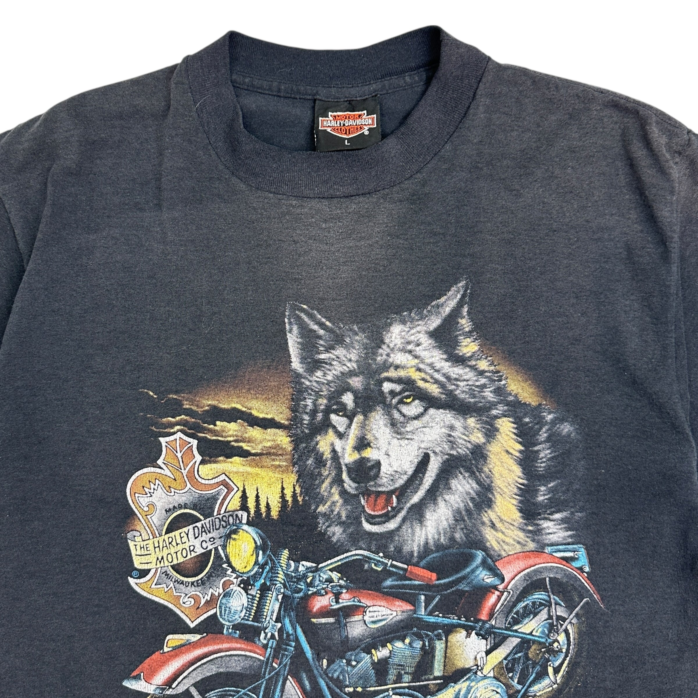 1991 Harley Davidson 3-D Emblem Survivors Tee Black