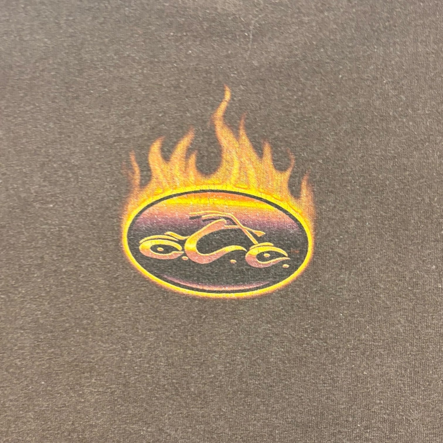 Vintage Orange County Choppers Flames T-Shirt Brown