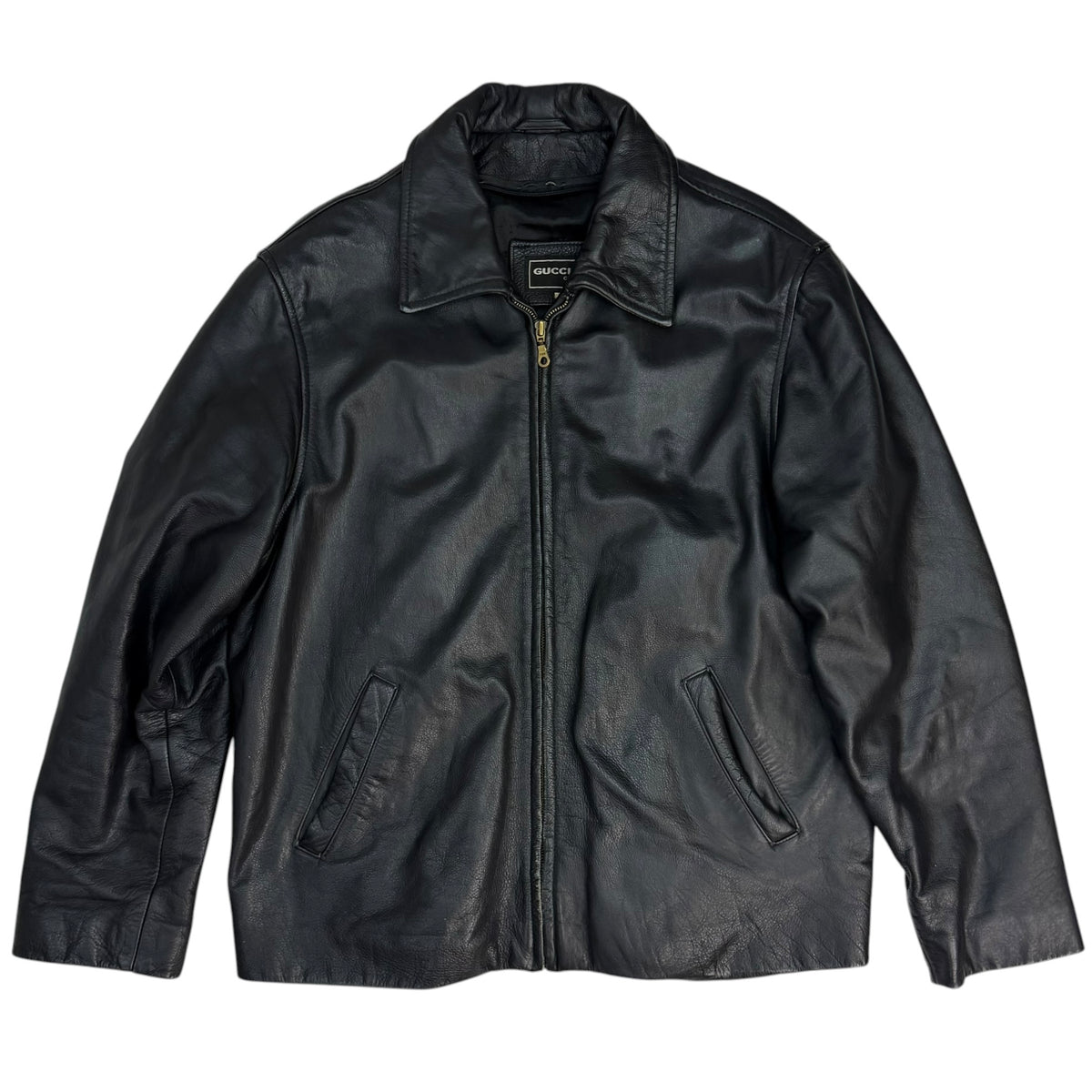 Vintage Guccini Leather Jacket Black