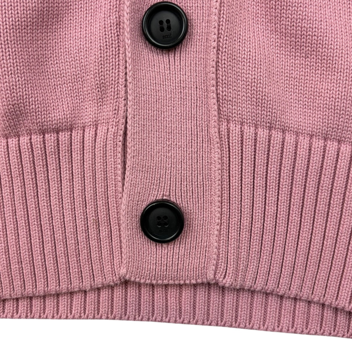 (W) Ami Paris De Cœur Cotton And Wool Cardigan Pink