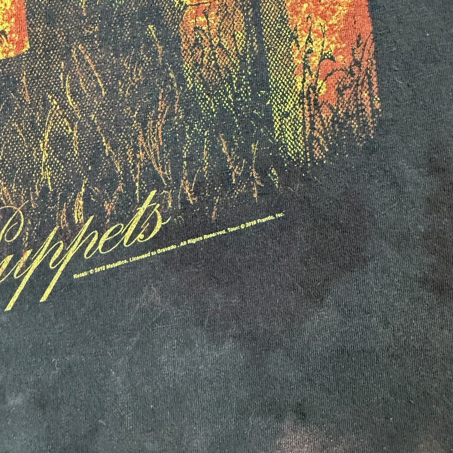 2010 Metallica Master Of Puppets Tee Bleached Black