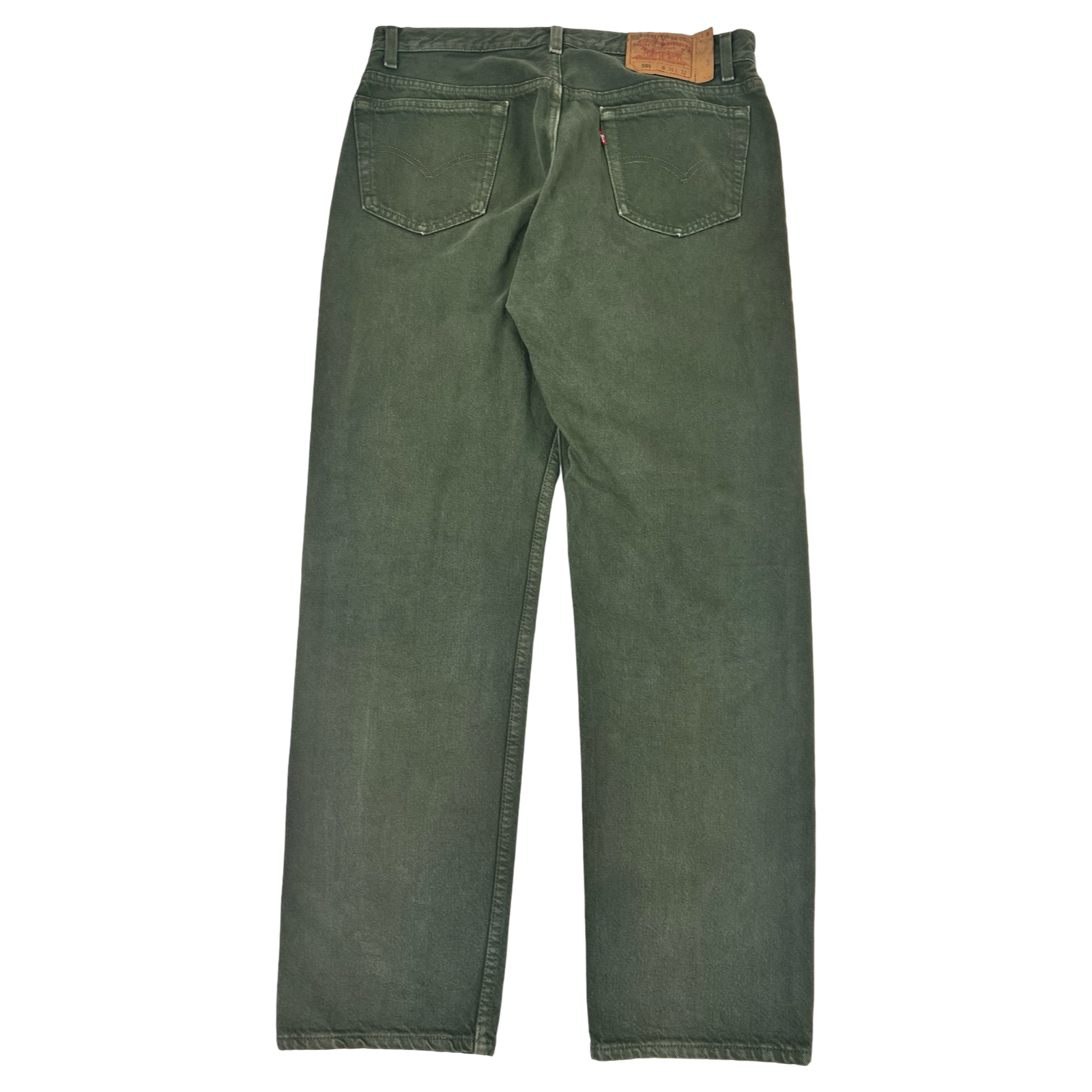 Vintage Levi's 501 Garment-Dyed Olive Green Denim Jeans