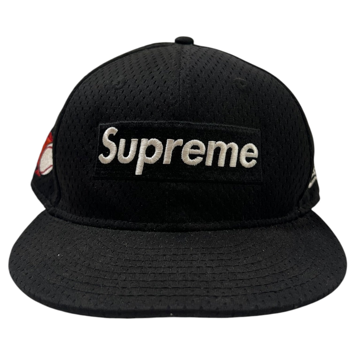 Supreme x New Era Mesh Box Logo Fitted Hat Black