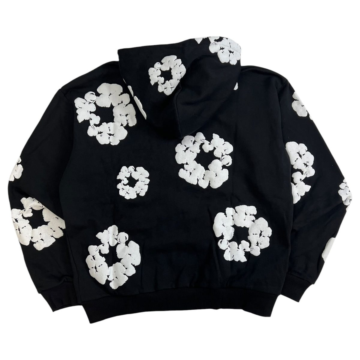 Denim Tears Cotton Wreathe Zip Up Hoodie Black