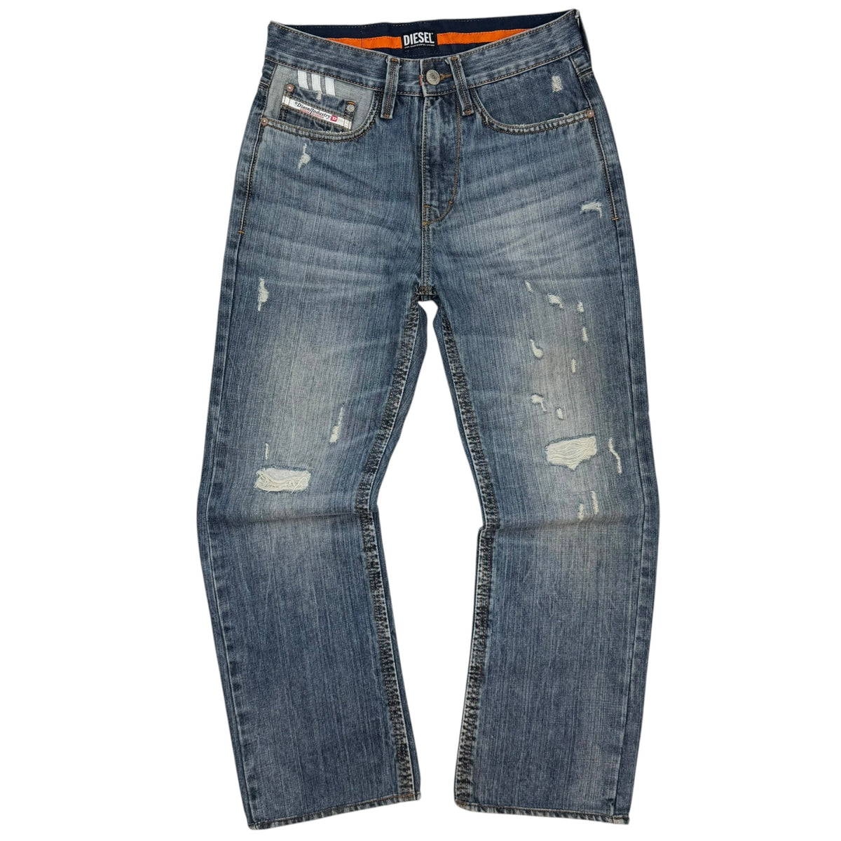 Vintage Diesel Industry Distressed Washed Denim Jeans Blue