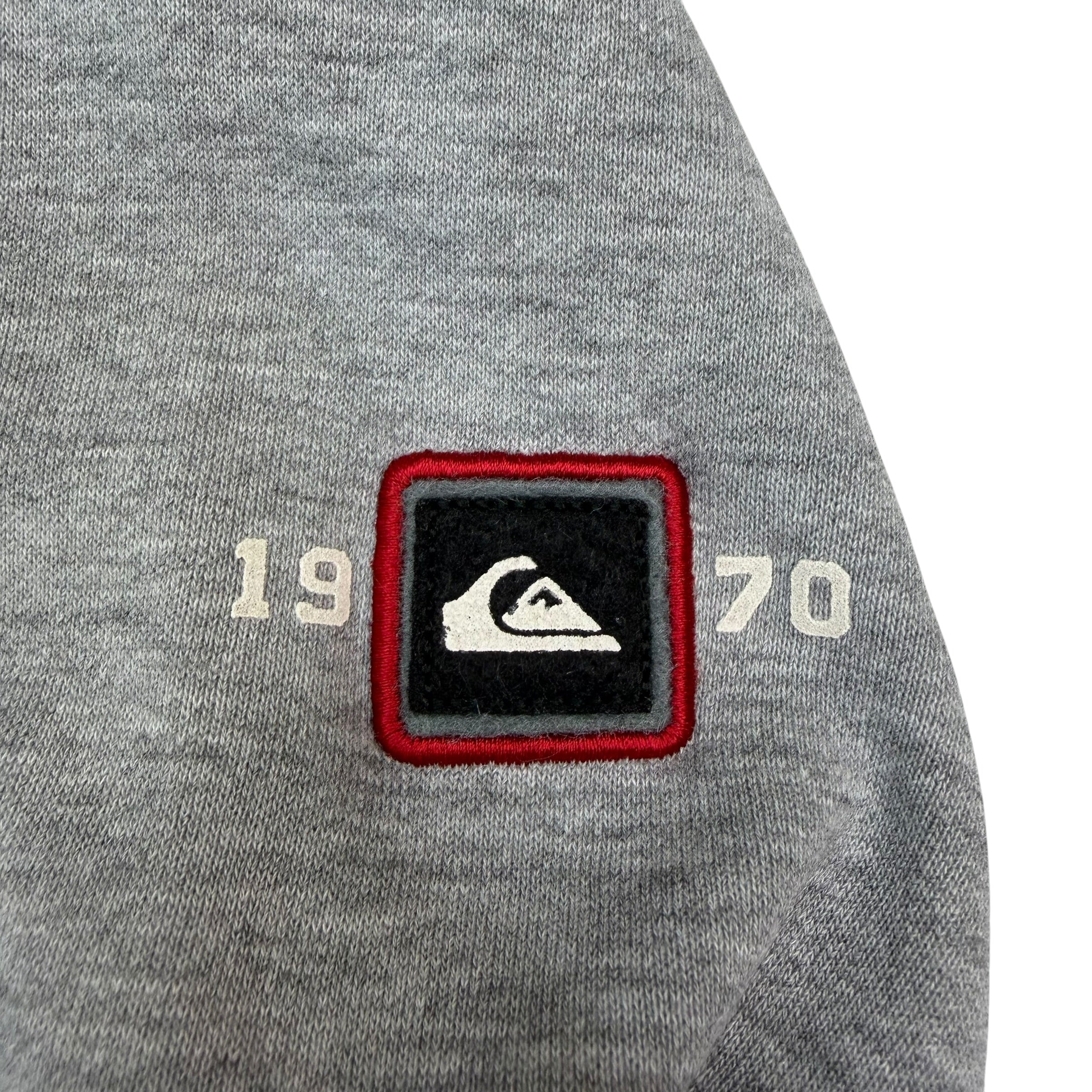 Vintage Quiksilver Embroidered Hoodie Grey