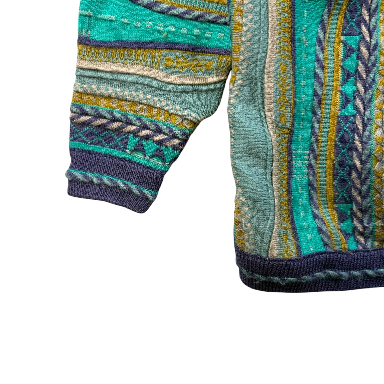 Vintage Mulga Classics Knit Cardigan Green/Purple