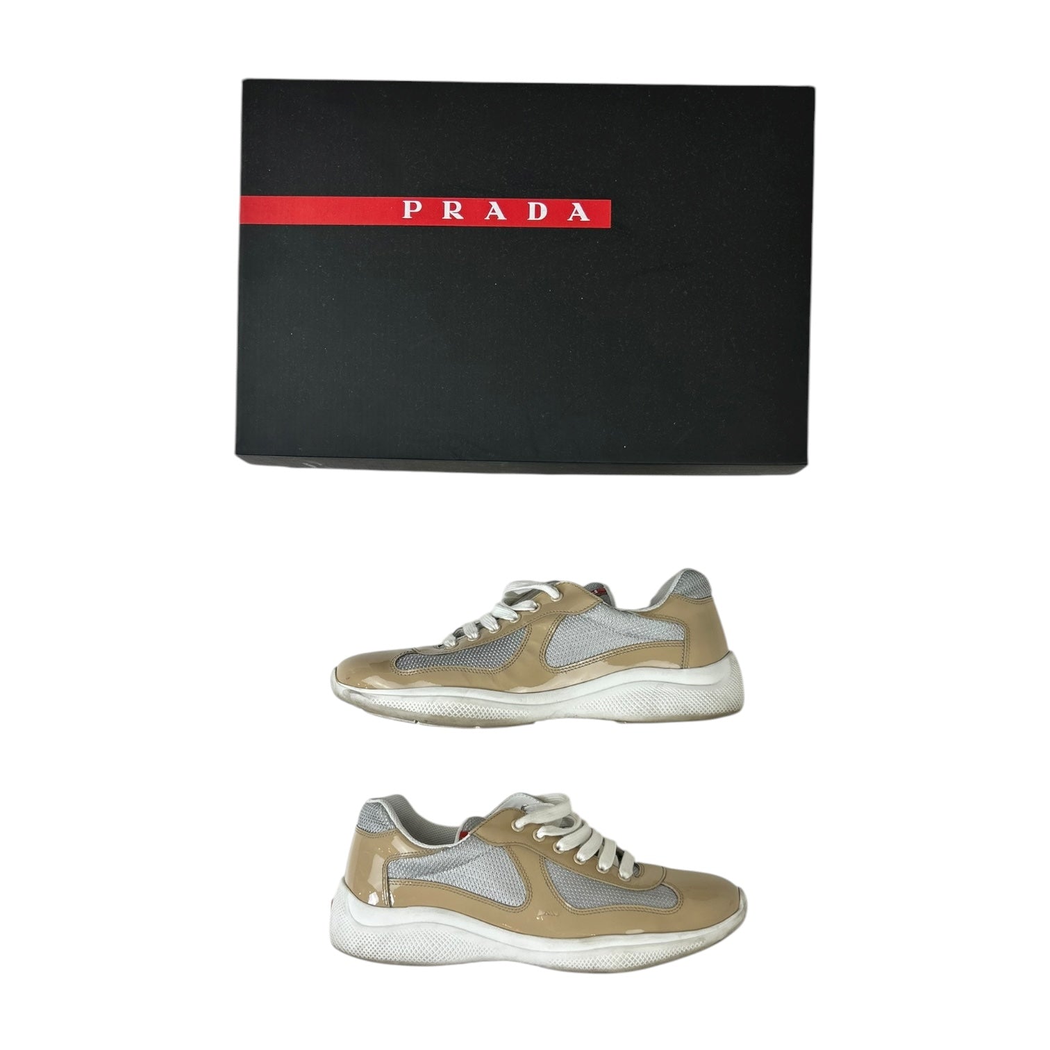 Prada America’s Cups Patent Leather Beige/White (Used)