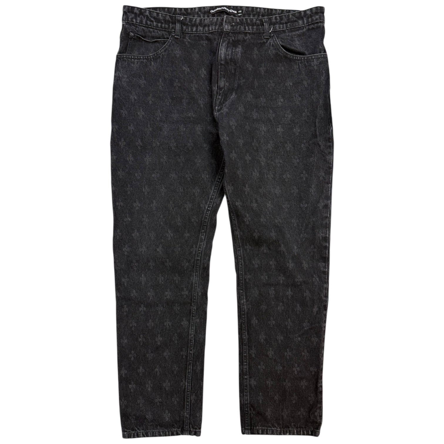 OVO Monogram Relaxed Denim Jeans Washed Black