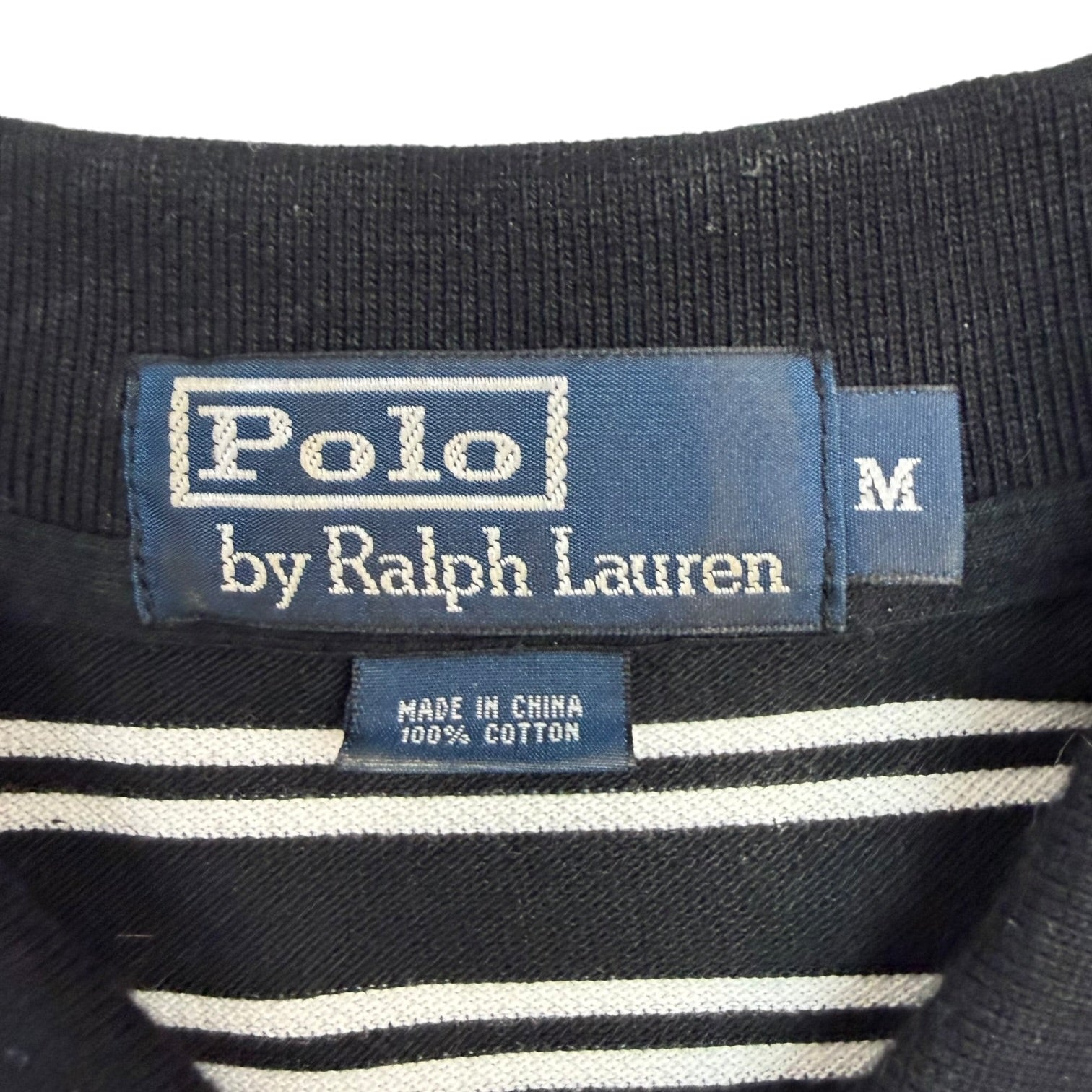 Vintage Polo Ralph Lauren Button Up Polo Black/White