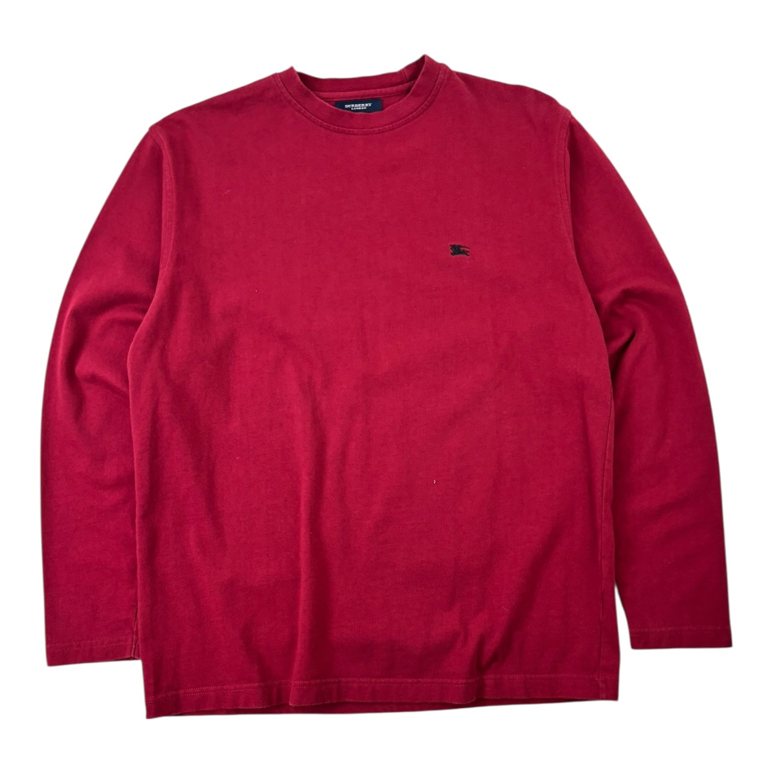 Burberry Nova Check Elbow Patch Long Sleeve T-Shirt Red