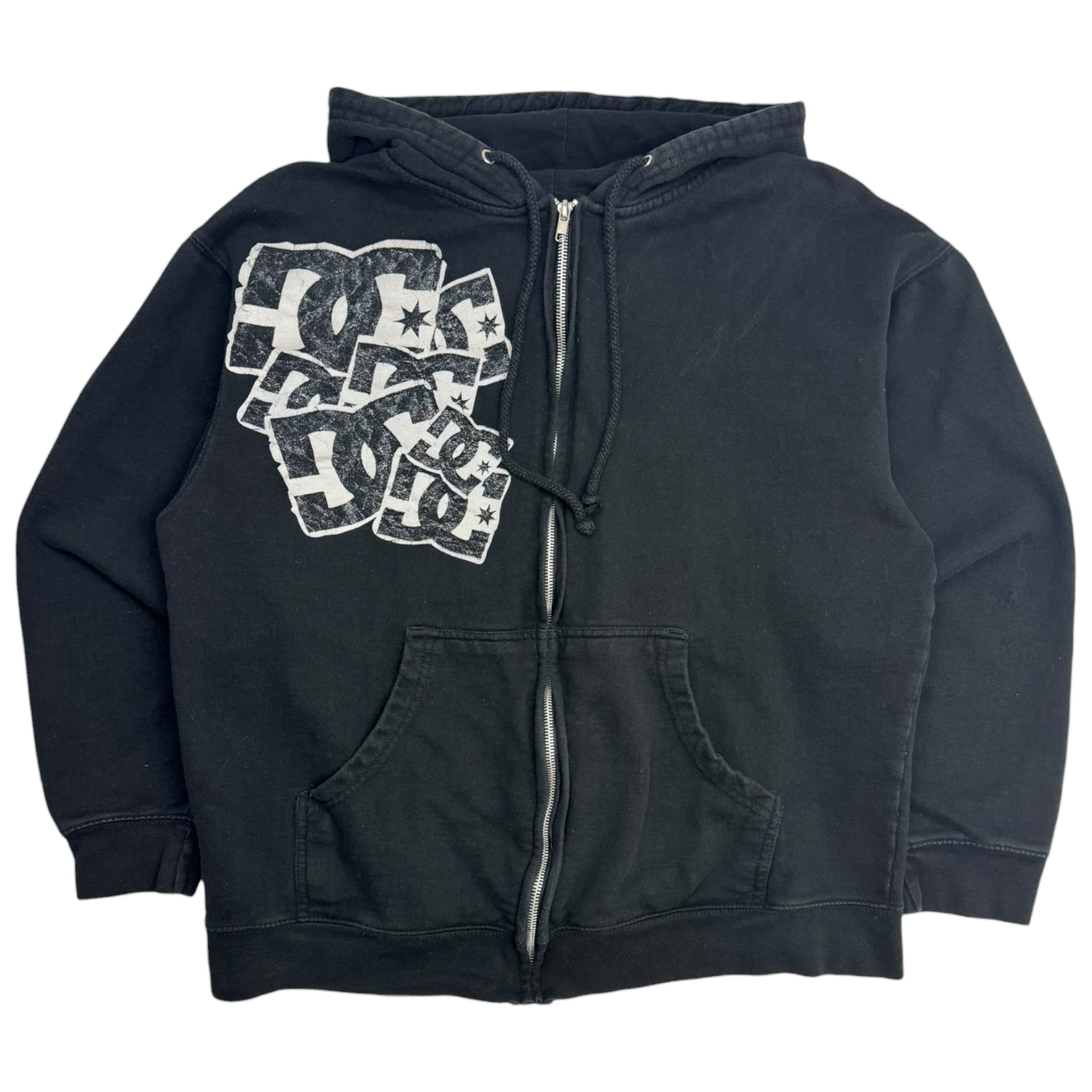 Y2K DC Shoes Zip Up Hoodie Black