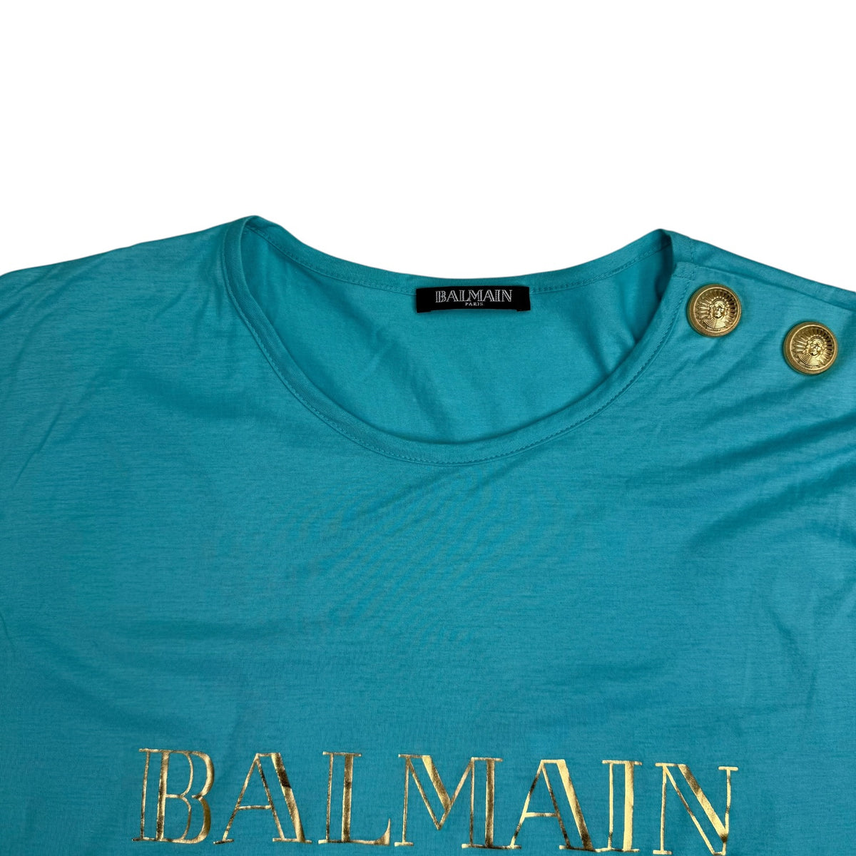 (W) Balmain Logo Print Tank Top Turqoise