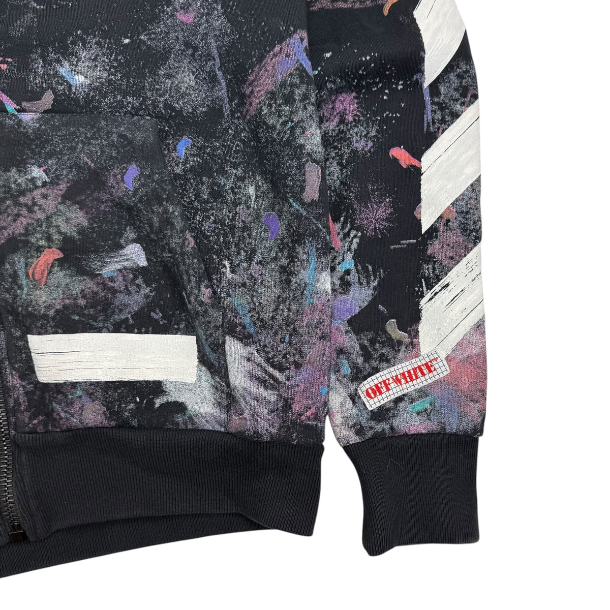 Off-White Galaxy Brushed Zip Up Hoodie Black