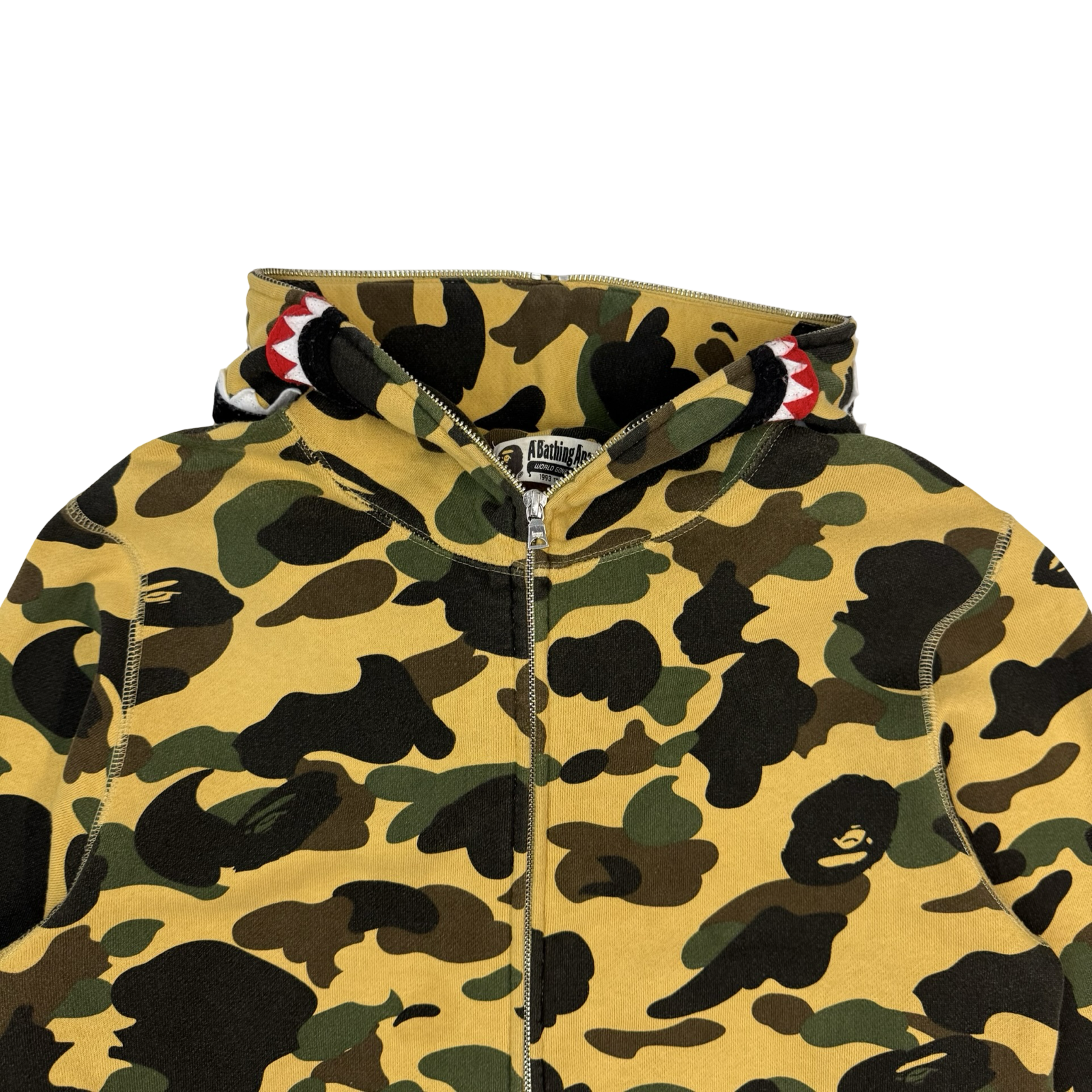 BAPE 1st Camo Shark Full Zip Hoodie Yellow