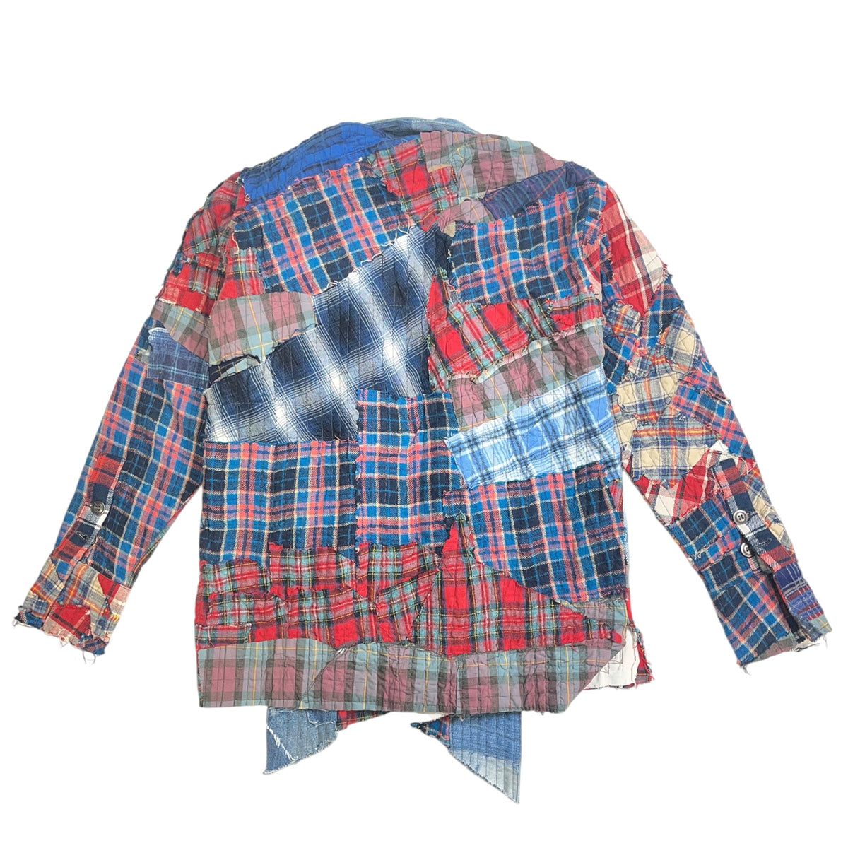 Greg Lauren Plaid Denim Stitchwork Jacket