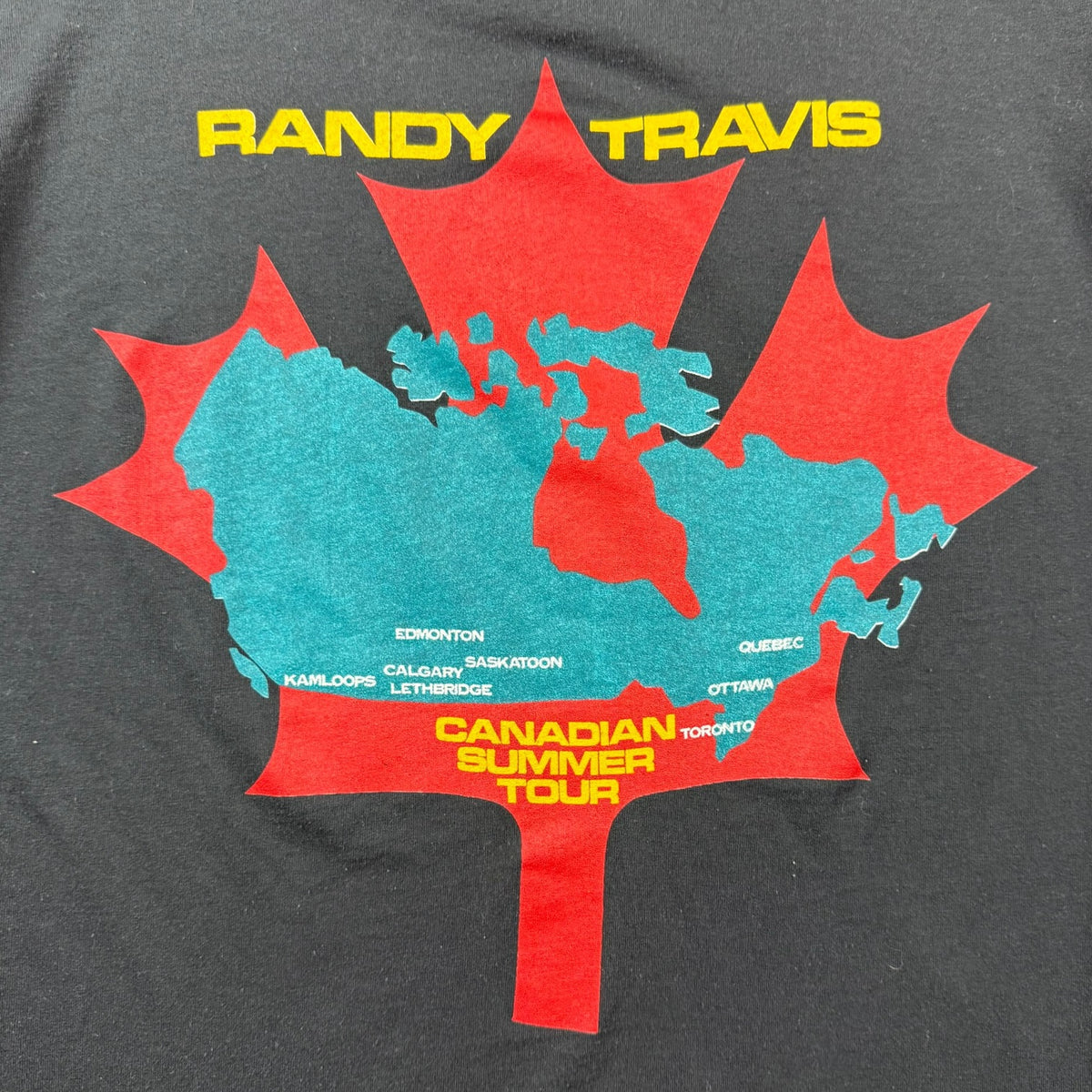 Vintage Randy Travis Canadian Summer Tour Tee Black