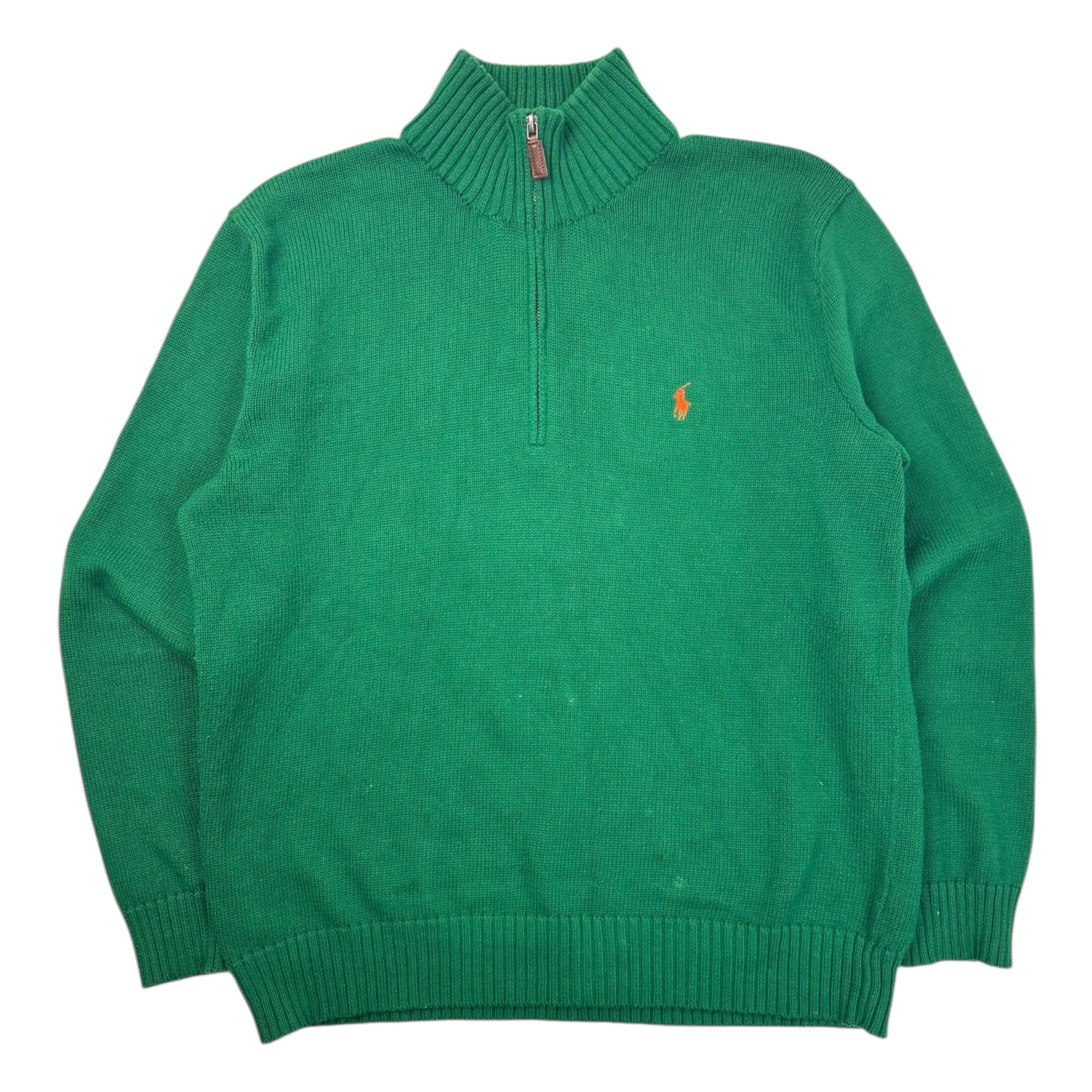 Vintage Polo Ralph Lauren Quarter Zip Sweater Green