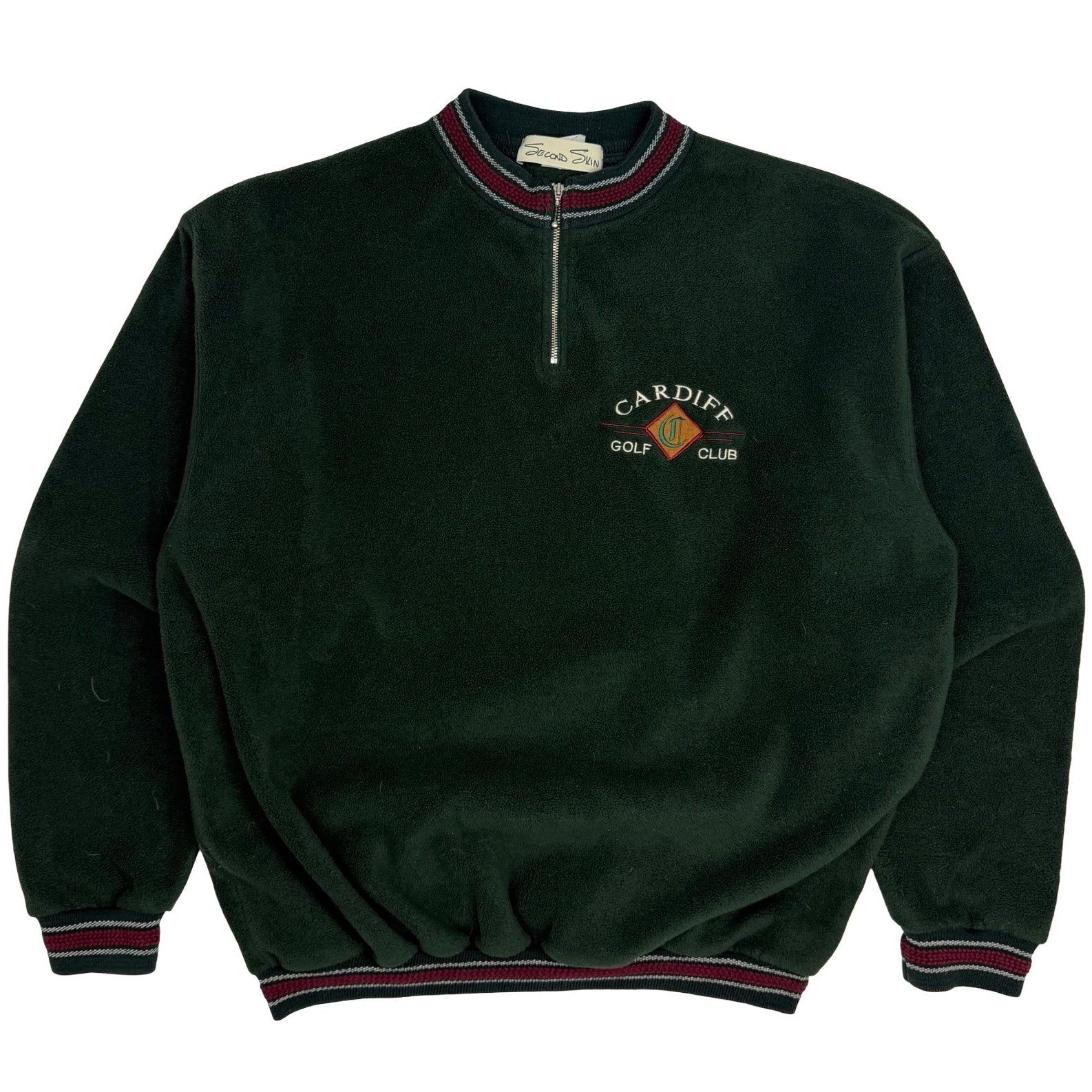 Vintage Cardiff Golf Club Fleece Quarter Zip Green