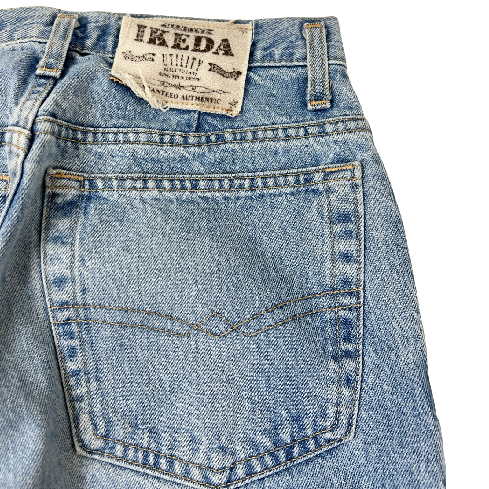 (W) Vintage Ikeda Baggy Tapered Leg Light Wash Denim Jeans