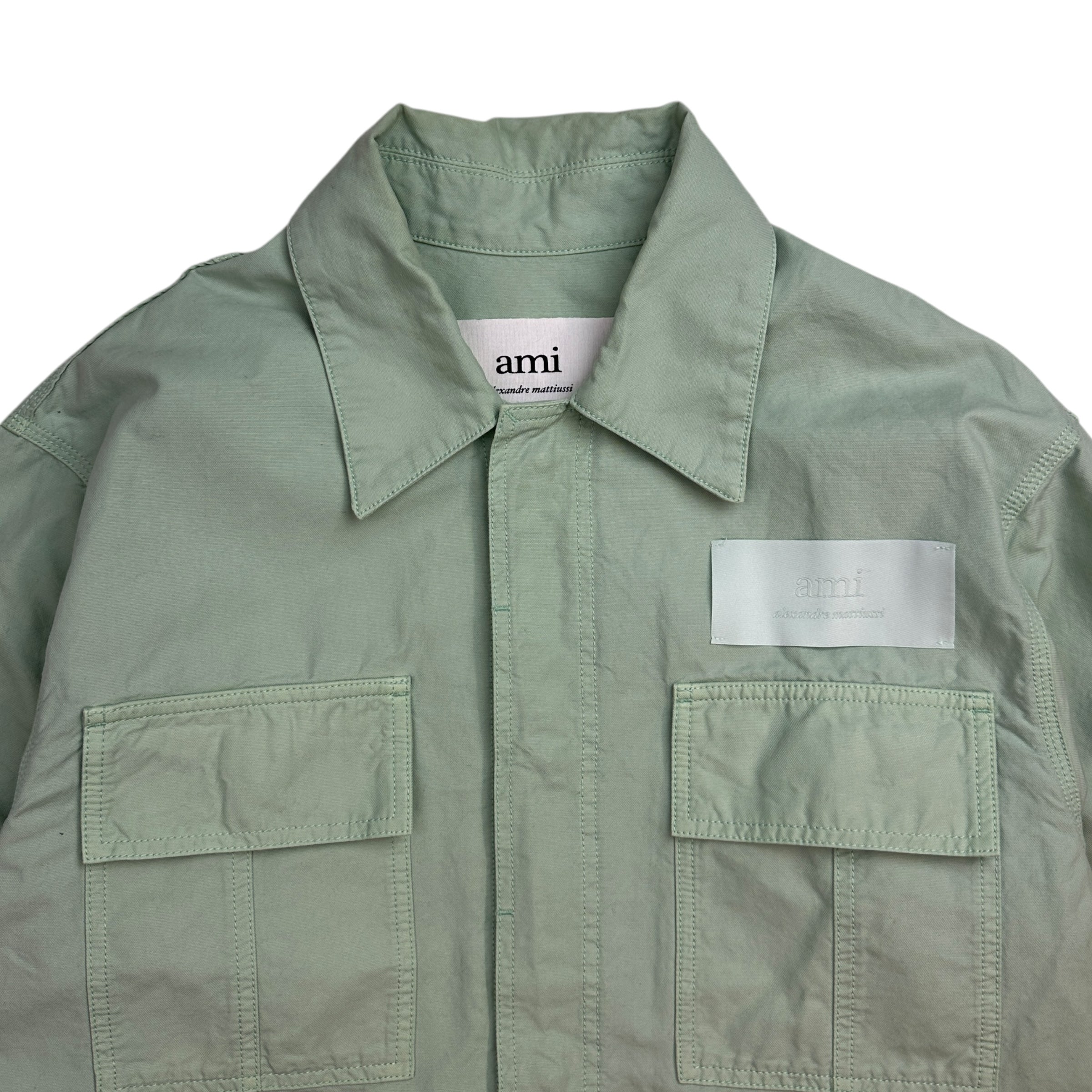 Ami Paris Pocket Detail Work Jacket Seafoam