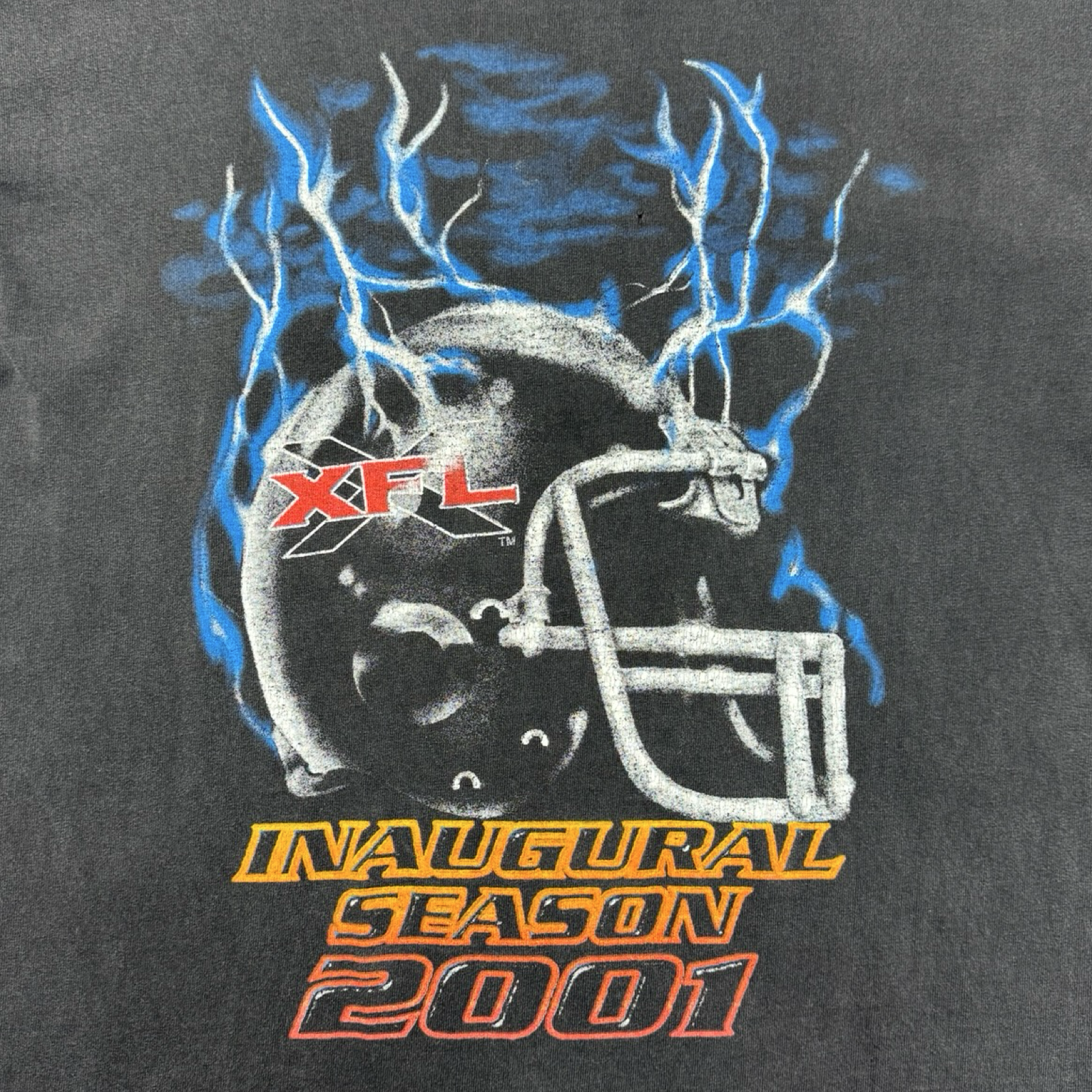 2001 XFL Inaugural Season WWF Football T-Shirt