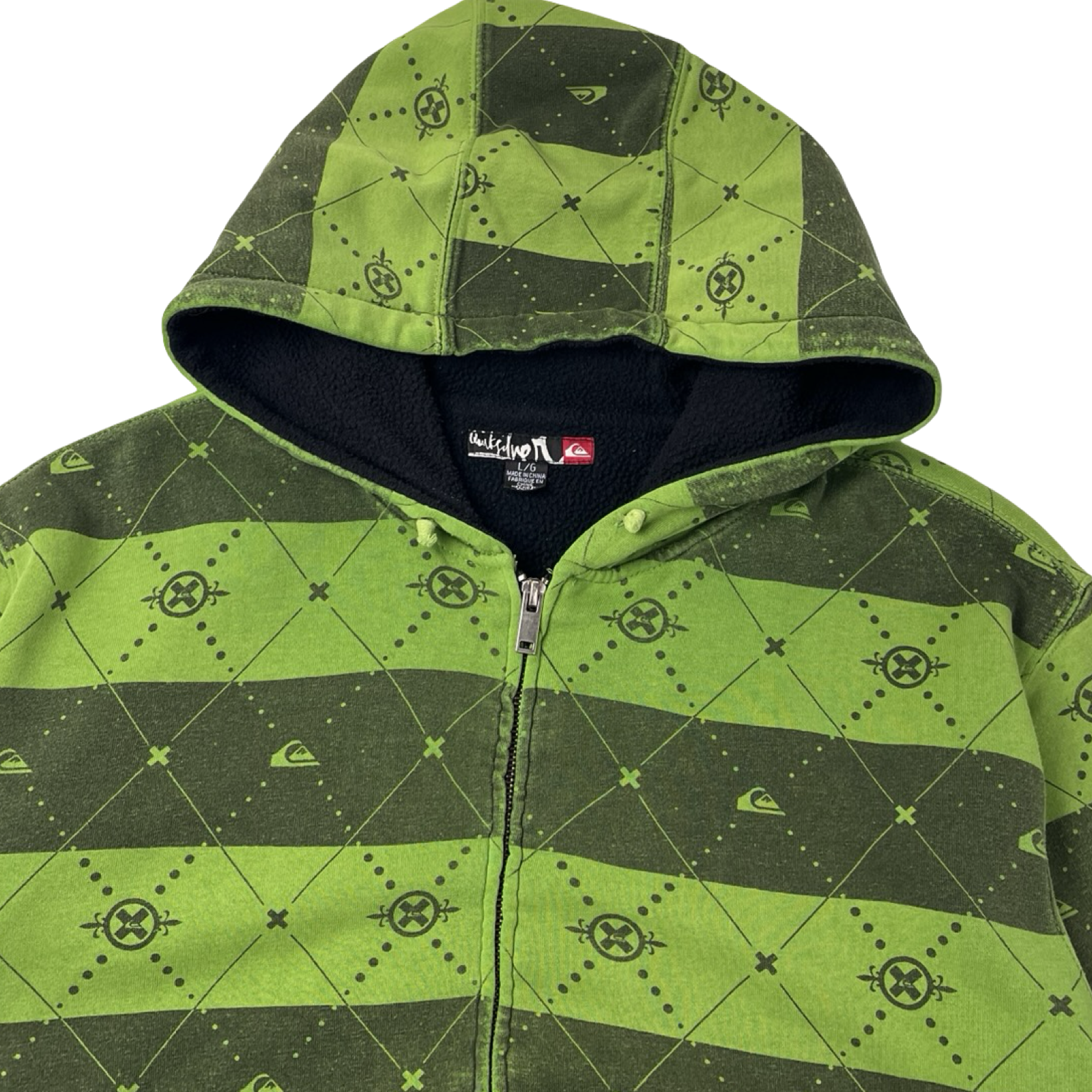 Vintage Y2K Quiksilver Striped Lined Hoodie
